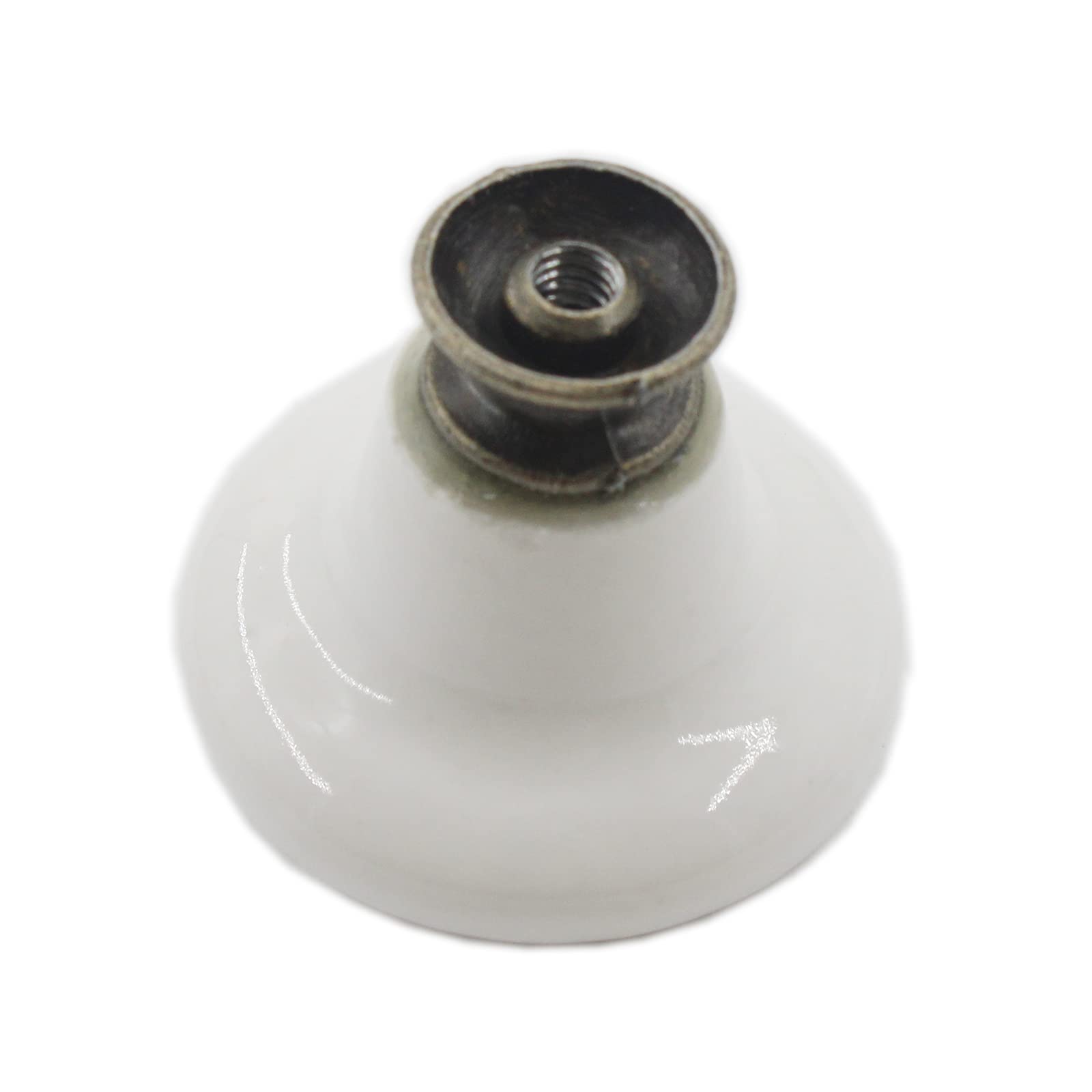 10 Pack White Ceramic Knobs - Decorative Cabinet & Drawer Pull Handles for Furniture, Cupboard, Closet, Dresser, Bookcase & Shelves - Includes Mounting Screws - Perfect for Home Renovation & DIY Projects