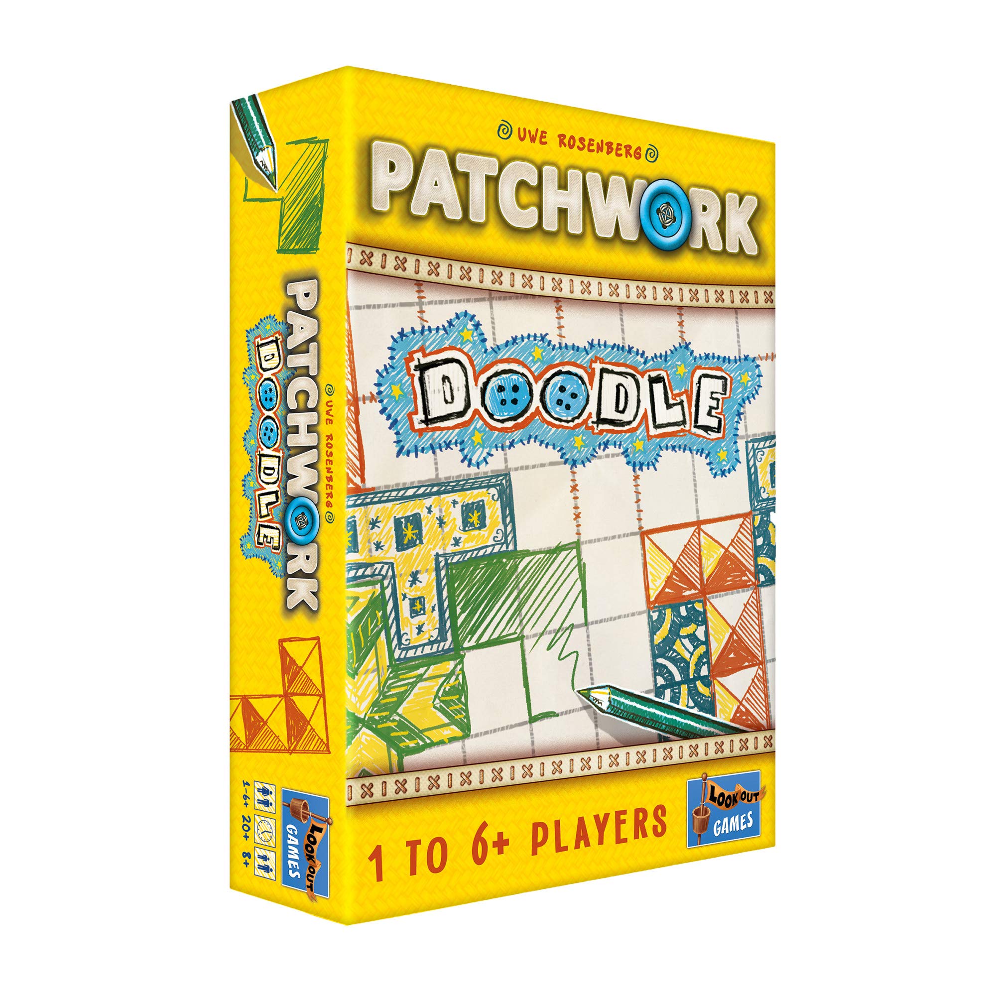 Patchwork Doodle Board Game - Creative Strategy & Drawing Puzzle Game for Families, Kids & Adults Ages 8+ | 1-6 Players | 20 Min Playtime | Perfect for Family Game Nights, Birthday Gifts & Creative Learning Activities | by Lookout Games