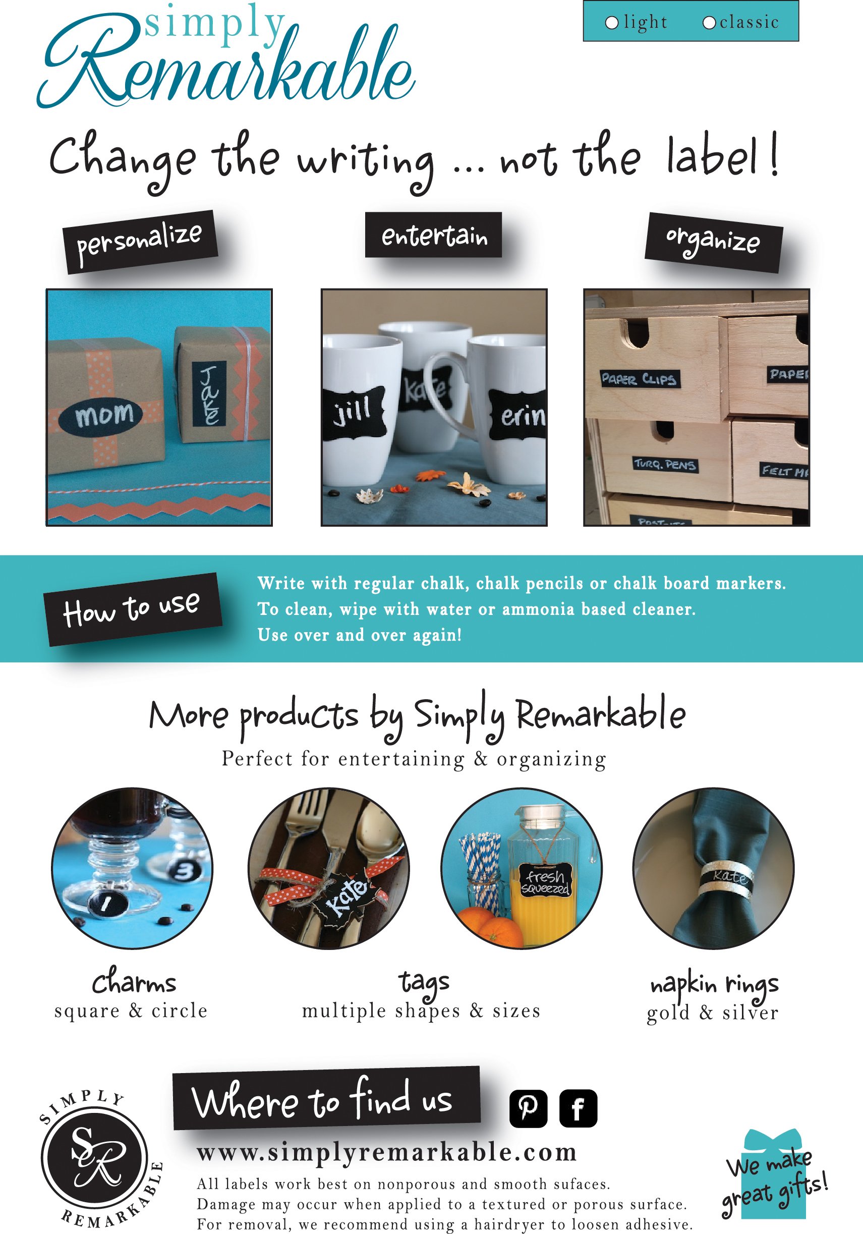 Reusable Chalk Labels - Eco-Friendly Wipe Clean Chalkboard Stickers for Pantry, Kitchen & Office Organization - Perfect for Jars, Containers & Storage Bins