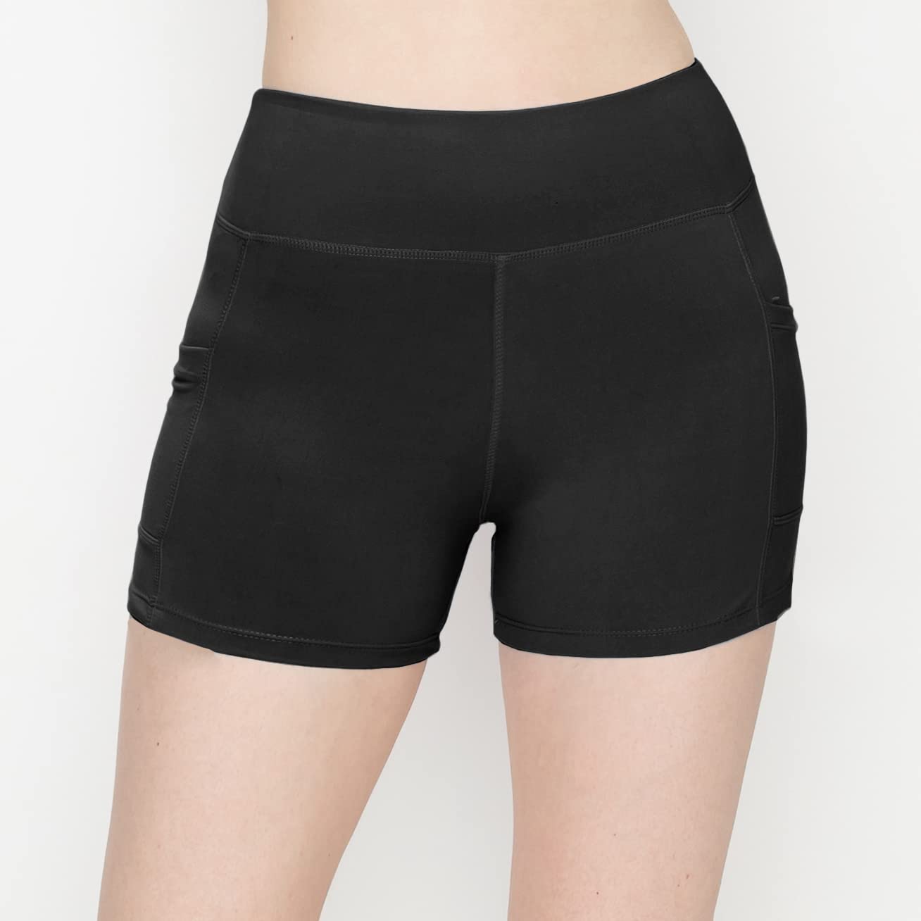 ALWAYS 2 Pack Women's Biker Shorts - Buttery Soft High Waist Yoga Shorts with Pockets | Perfect for Workout, Running, Cycling & Lounge Wear
