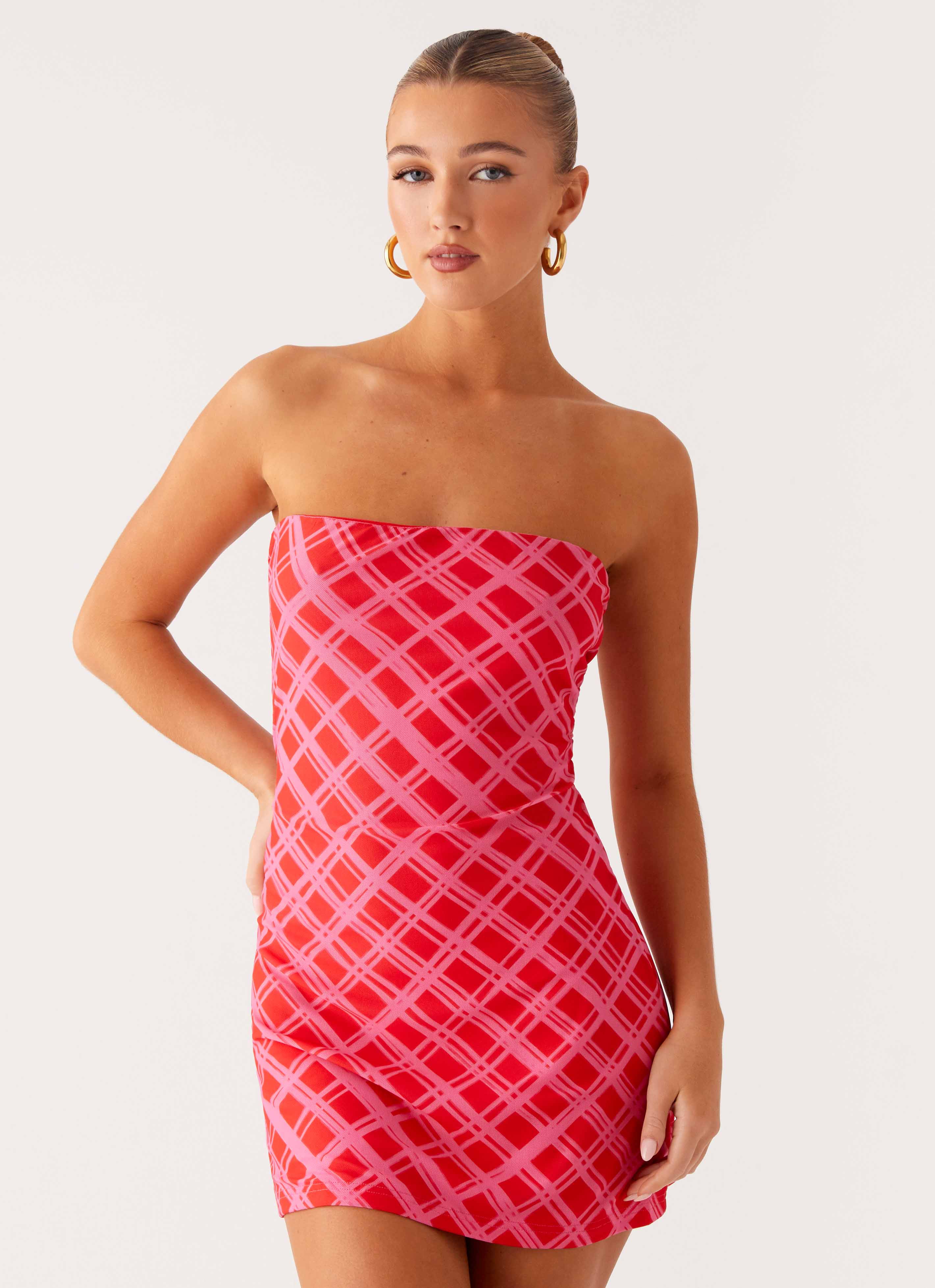 Stylish Hamilton Mini Dress in Pink Check - Perfect for Casual Outings, Parties & Summer Wear