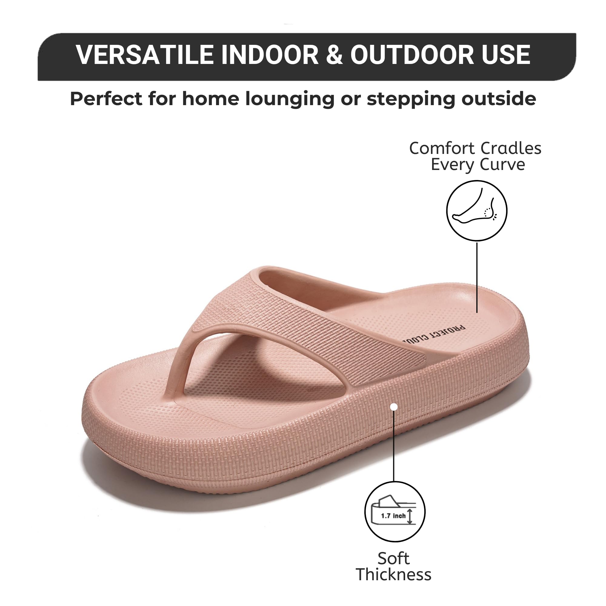 **Non-Slip Women's Water Sandals - Comfortable Recovery Flip Flops for Beach, Pool & Home | Pillow Cloud Slides for Women - Perfect House Slippers & Outdoor Essentials**