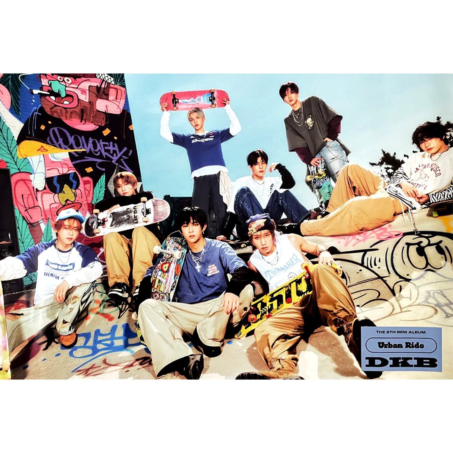 DKB 8th Mini Album 'Urban Ride' Official Poster - Kpop Merchandise for Fans, Room Decor & Gift Idea