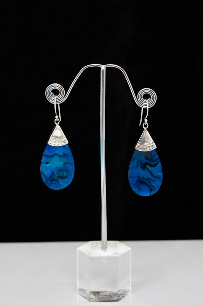 Blue Shell Pendant Earrings for Women - Handmade Beach Jewelry, Boho Style Dangle Earrings for Summer, Party, Vacation & Gift Giving