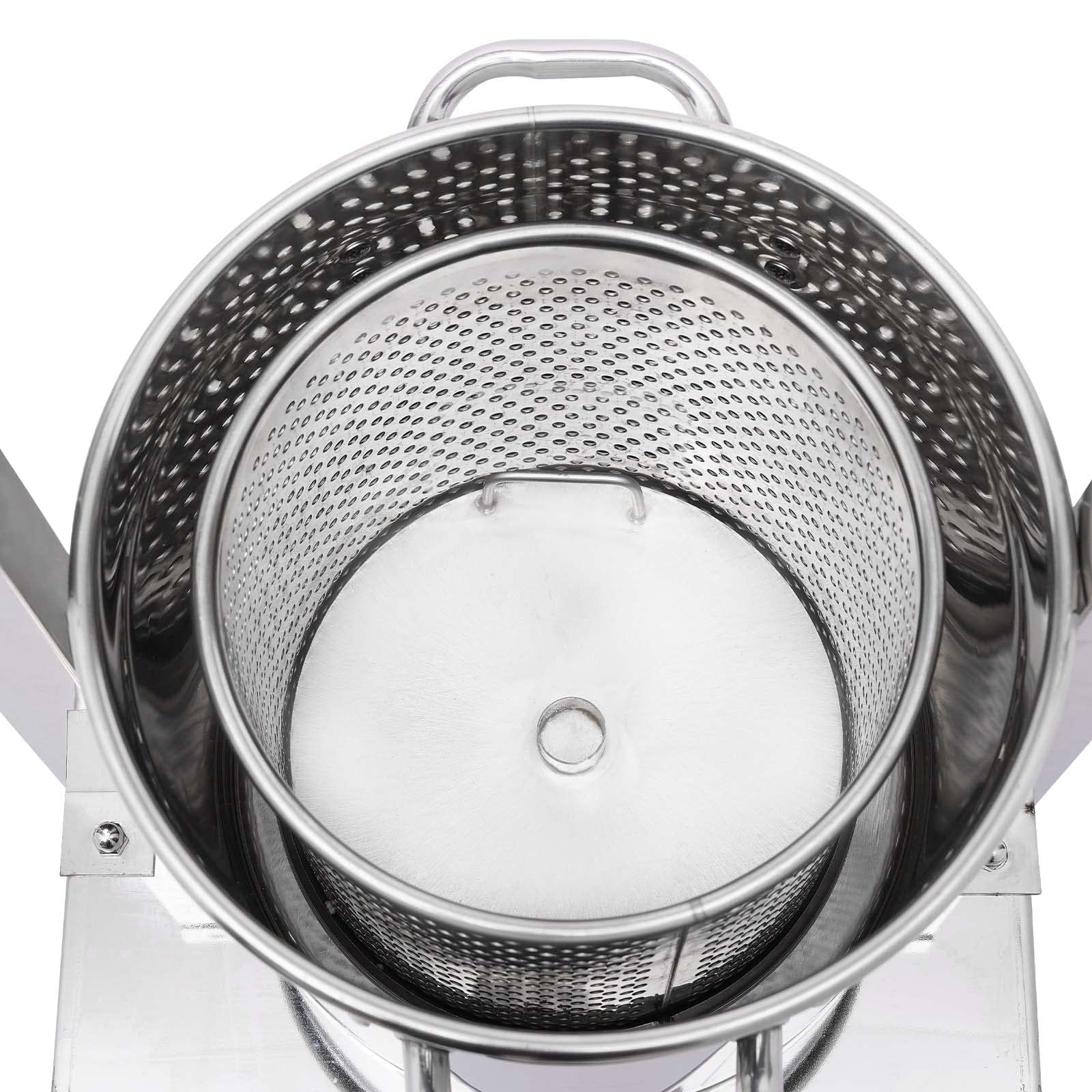 13.25L/3.5Gal Stainless Steel Manual Fruit Wine Press - Adjustable Stand for Grape, Cider, Cheese, Herbs, Olive Oil & Honey | Home Brewing, Winemaking & DIY Kitchen Equipment (Silver)