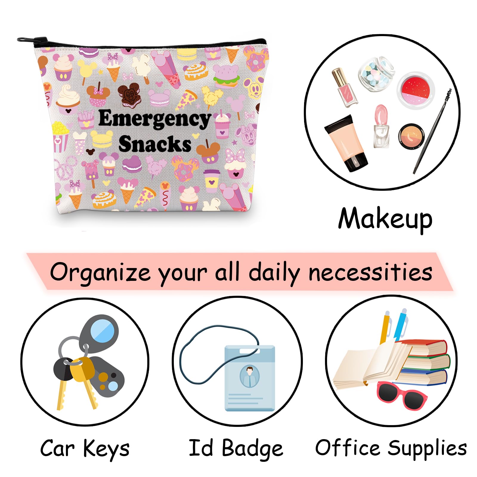 Emergency Snacks Food Storage Bag - Reusable Zipper Pouch for Food Safety | Perfect for Camping, Hiking, Travel & Office Snacks | Great Gift for Snack Lovers