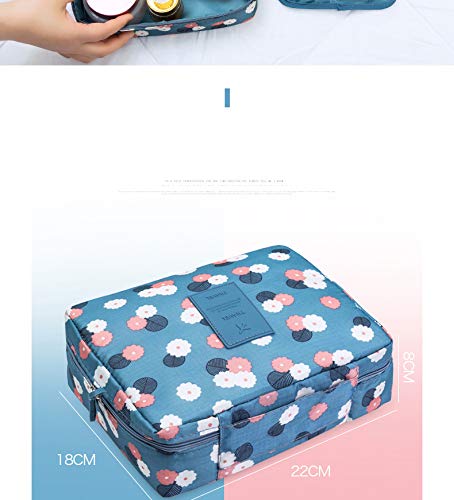 Trexee Portable Makeup Bag Organizer for Women - Waterproof Cosmetic Travel Case with Multiple Pockets, Pink - Perfect for Travel, Gym, and Daily Beauty Essentials Storage