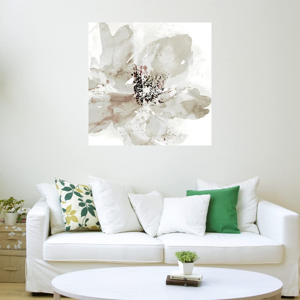 Botanical Wall Art Canvas - 22x22 Inch Neutral Plant Decor for Bathroom & Bedroom | Handmade Floral Artwork by Tania Bello | Perfect for Home, Office & Spa Decor