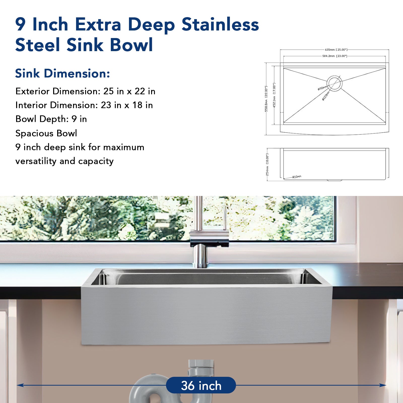 GARVEE 30 Inch Farmhouse Apron Front Kitchen Sink - 30x20 Stainless Steel Single Bowl Workstation Sink with Accessories | 16 Gauge Deep Basin for Modern Farmhouse, Rustic & Contemporary Kitchens | Perfect for Meal Prep, Washing Large Pots & Entertaining
