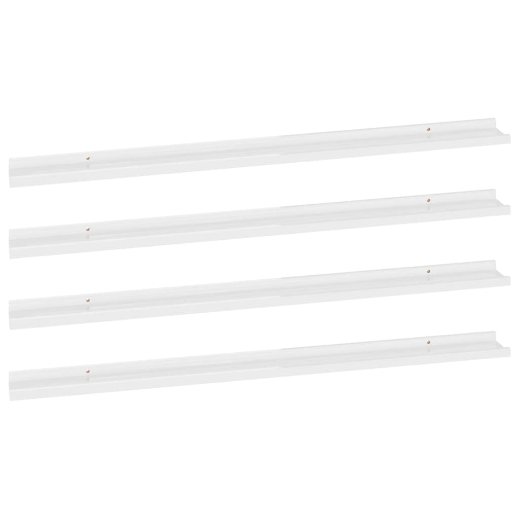 FAMIROSA 4-Pack High Gloss White Wall Shelves - 45.3