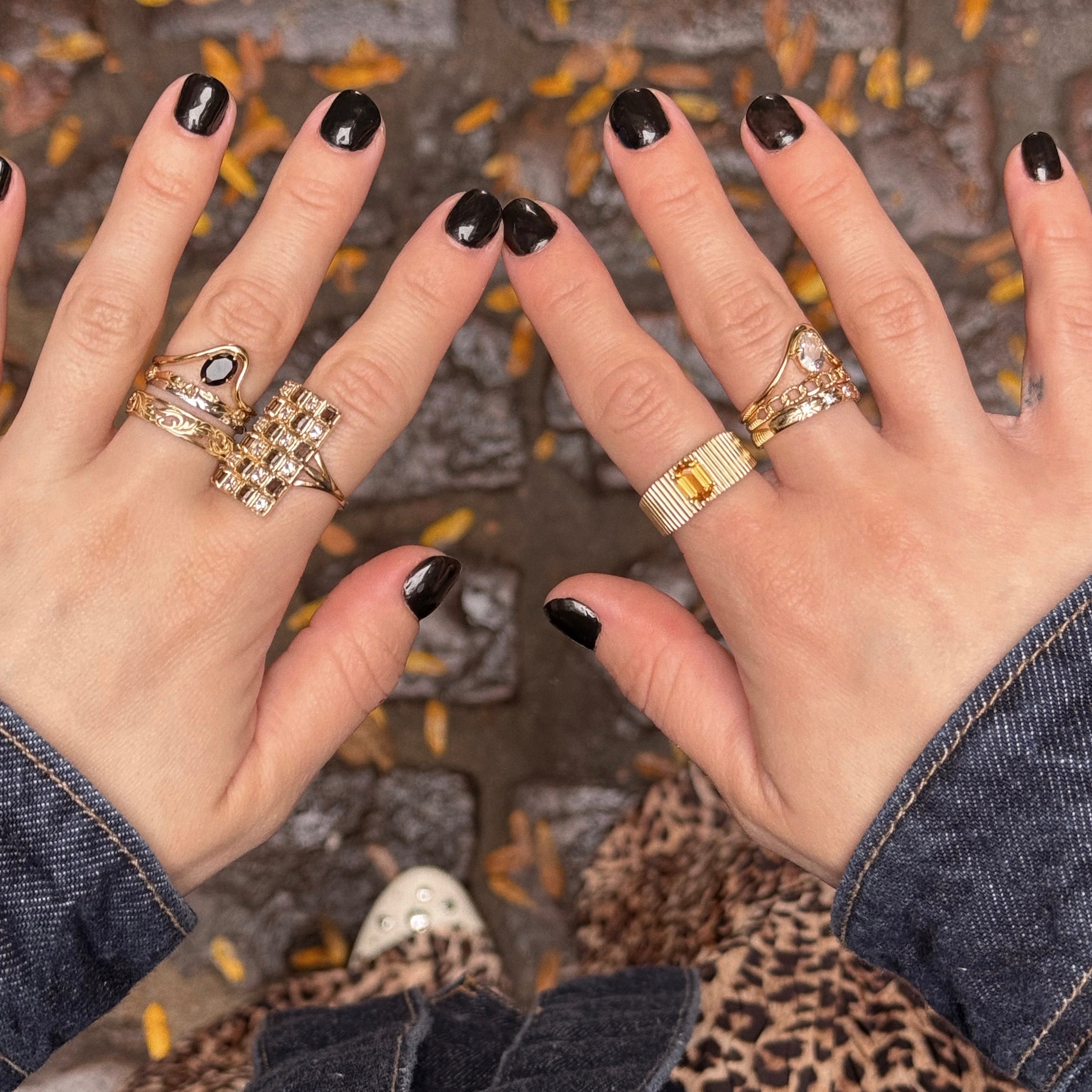 Solid Gold Citrine Bold Fluted Cigar Band Ring - Elegant Statement Jewelry for Women | Perfect for Weddings, Parties & Special Occasions