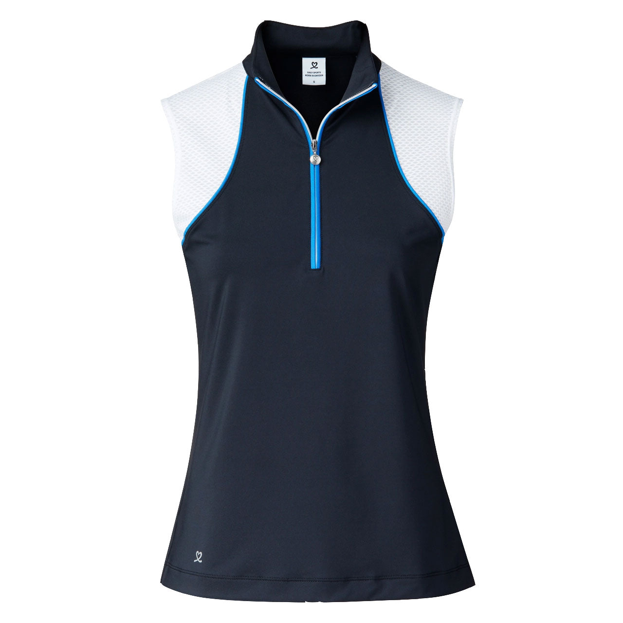 Women's Sleeveless Golf Polo Shirt - Breathable Quick-Dry Athletic Top for Golf, Tennis & Outdoor Sports - Navy Blue Performance Apparel