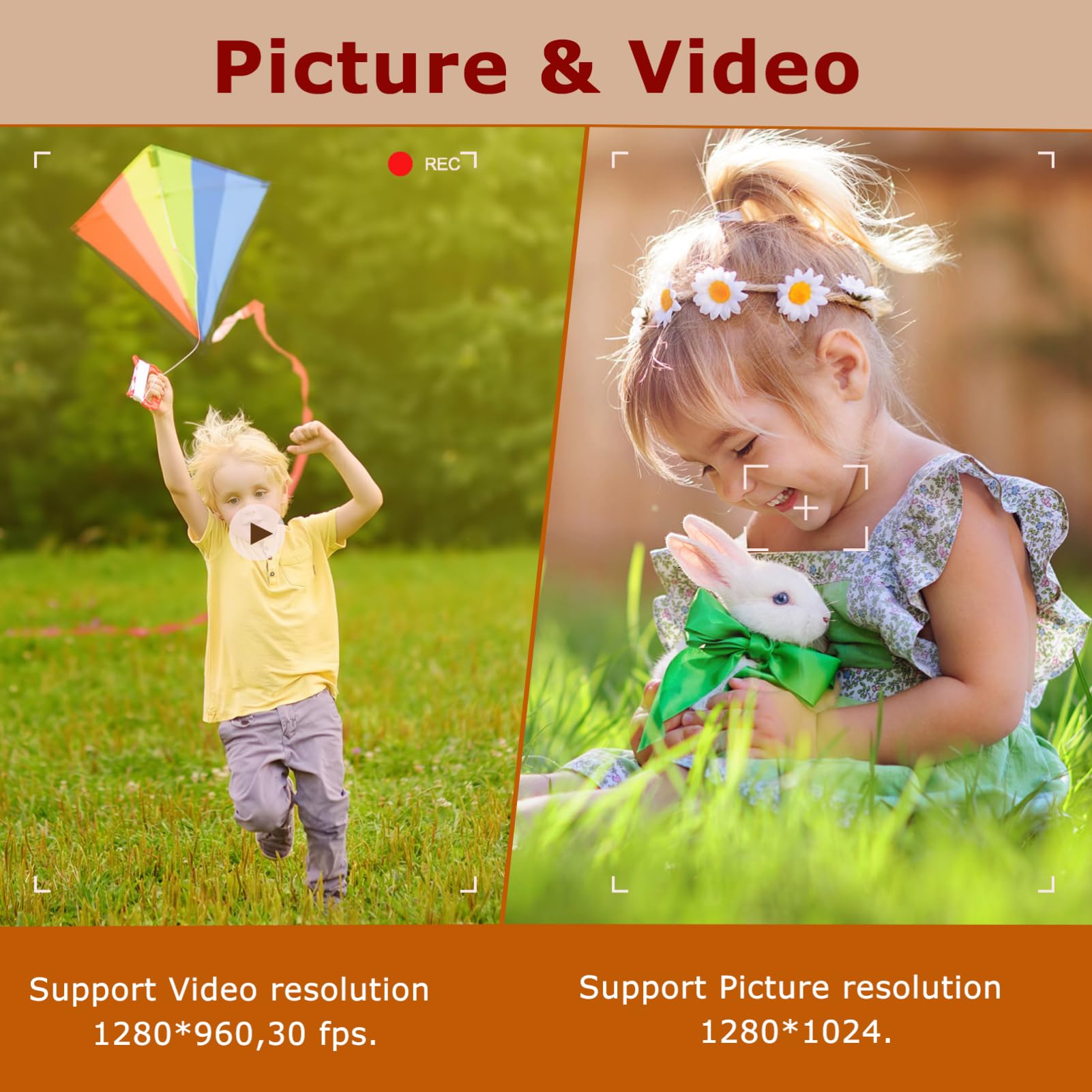 Andoer X6 Mini Keychain Camera - 32GB, Portable for Kids Photography & Video Recording - Orange