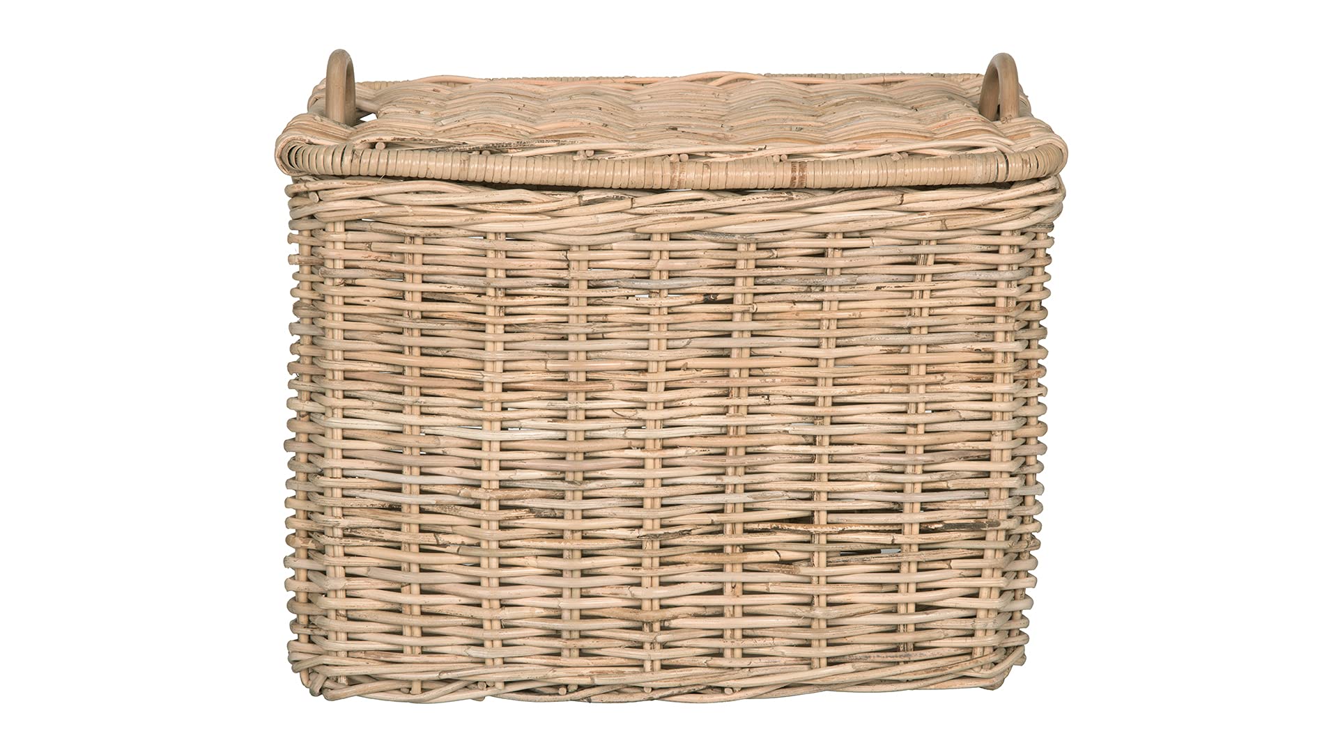 KOUBOO Large Rattan Core Rectangular Storage Basket with Lid - Natural Wicker Basket for Home Organization, Laundry Hamper, Toy Storage & Kitchen Supplies | Perfect for Living Room, Bedroom & Bathroom Decor