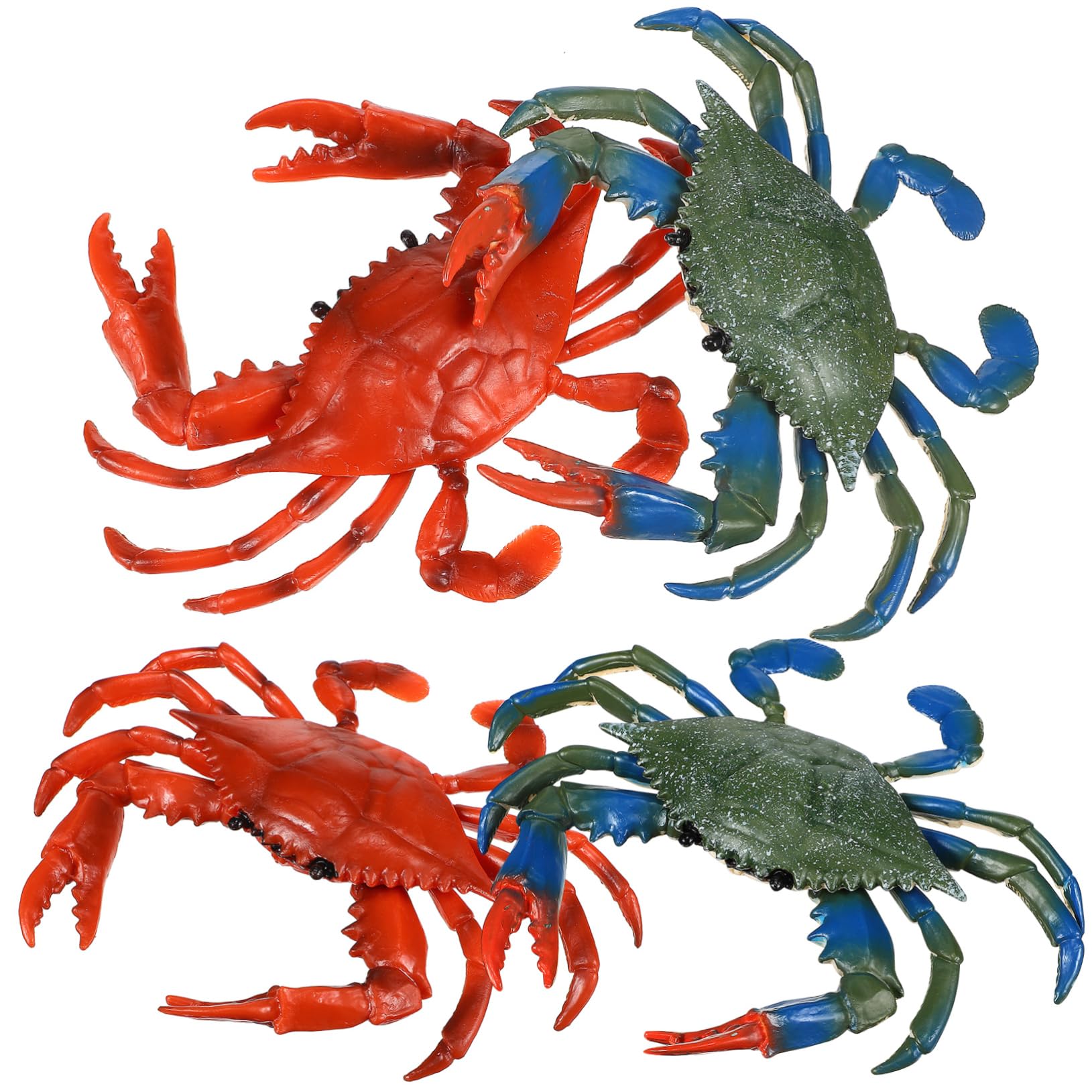 4PCS Mini PVC Crab Toys for Kids - Realistic Ocean Crab Figures, Educational Aquatic Toys for Babies & Toddlers - Perfect for Bath Time, Beach Play & Ocean-Themed Learning Activities