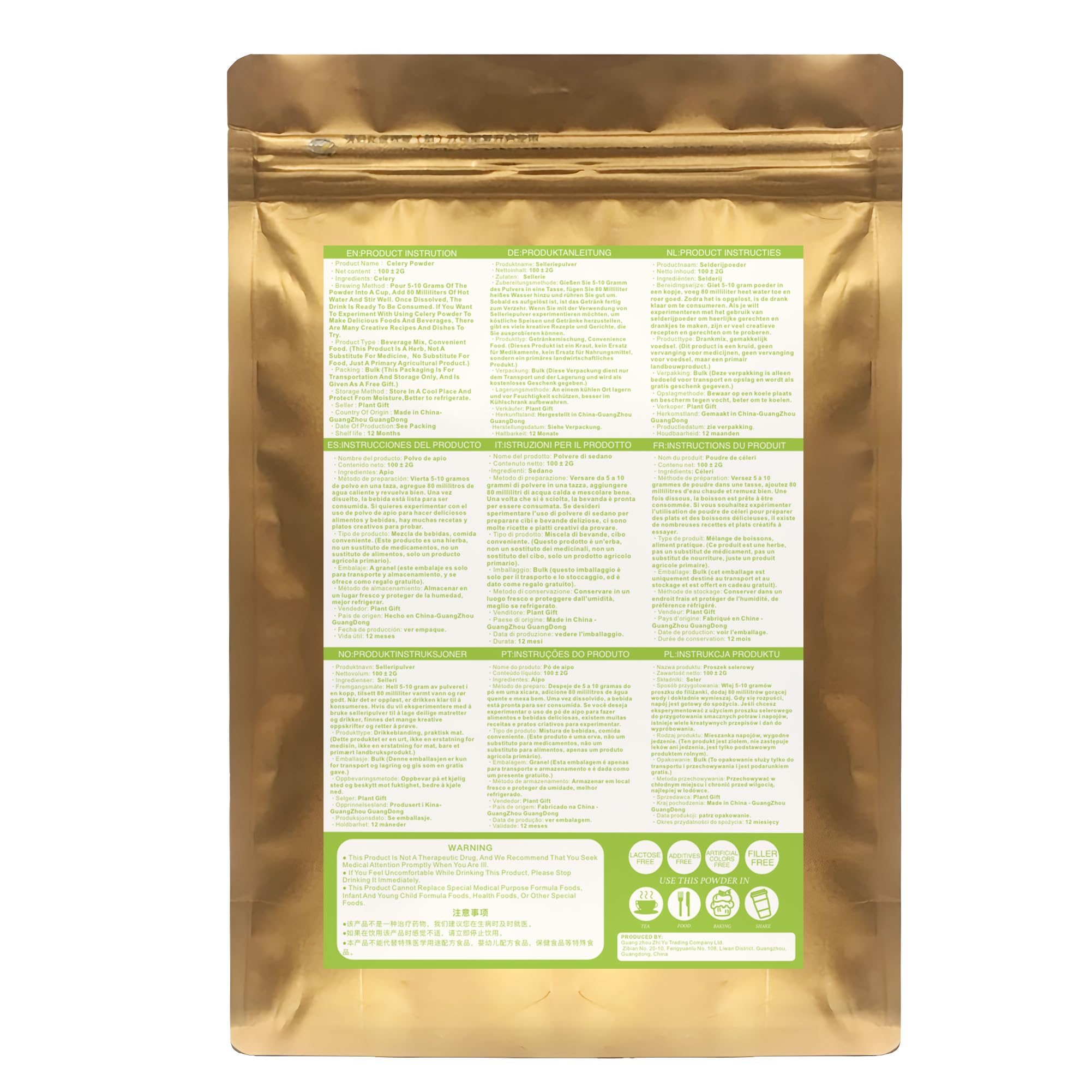 100% Natural Pure Celery Powder 100g/3.52oz - Organic Celery Juice Powder for Smoothies, Shakes, Baking, Drinks & Tea | Green Superfood Powder, Powdered Greens Supplement | No Preservatives, Vegan Friendly | Perfect for Healthy Juices, Detox Drinks & Cooking Recipes