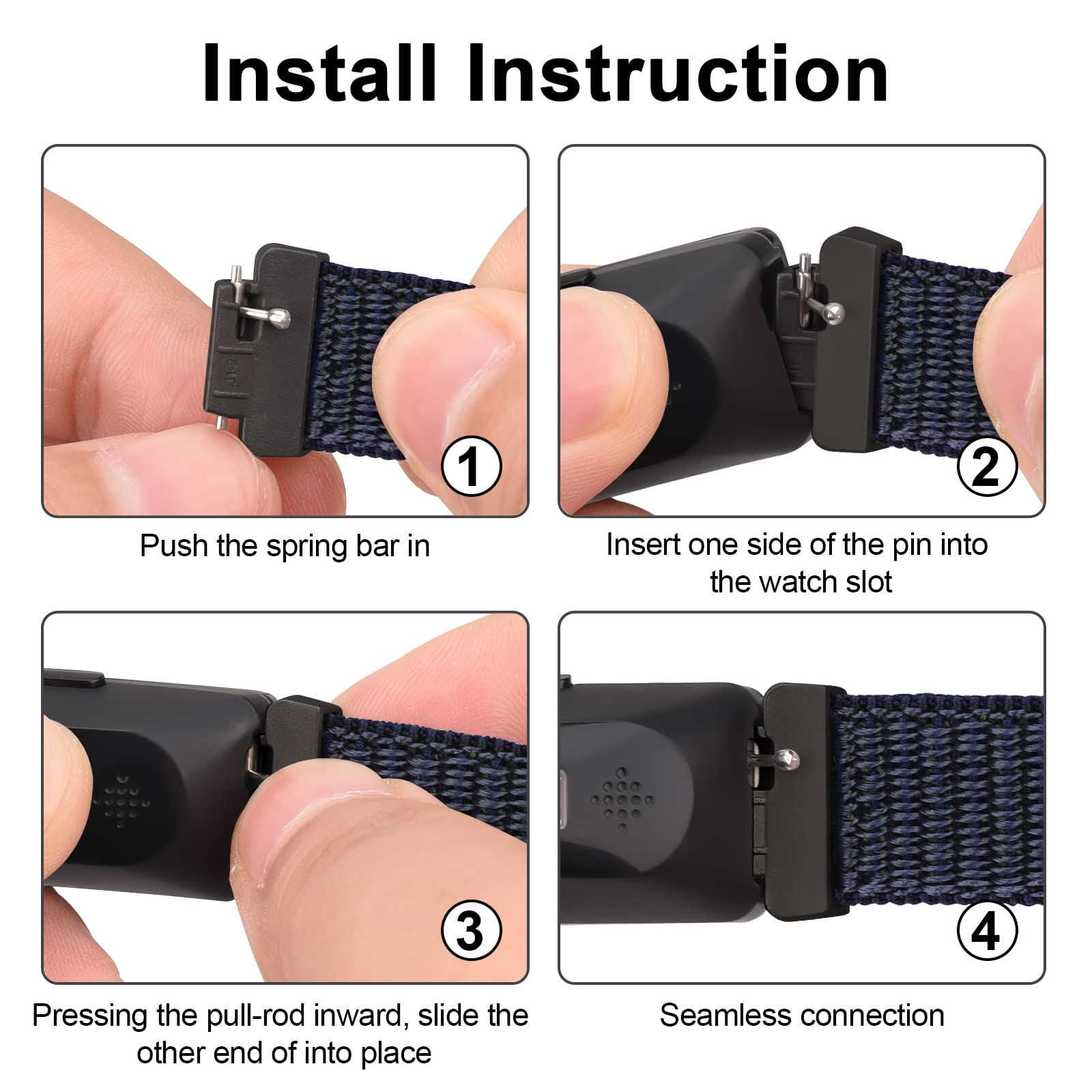 Breathable Nylon Replacement Bands for Fitbit Inspire 2 & Inspire HR - Soft Adjustable Wristband for Women & Men - Perfect for Workouts, Running & Daily Wear
