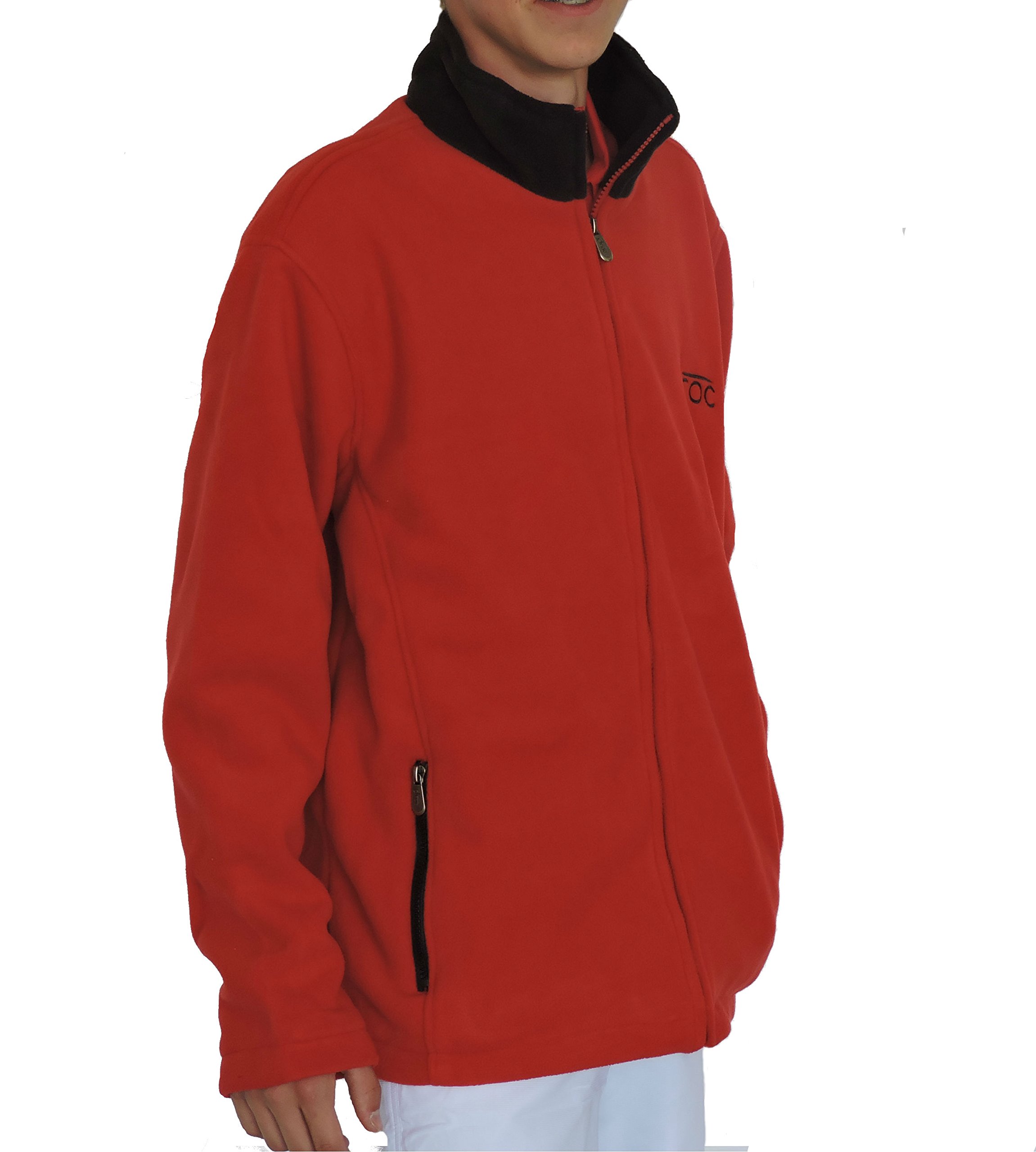 DROC Men's Winter Polar Fleece Jacket - Red & Black Diamond Pattern, Warm Fleece Lined Coat for Outdoor Activities, Hiking & Casual Wear