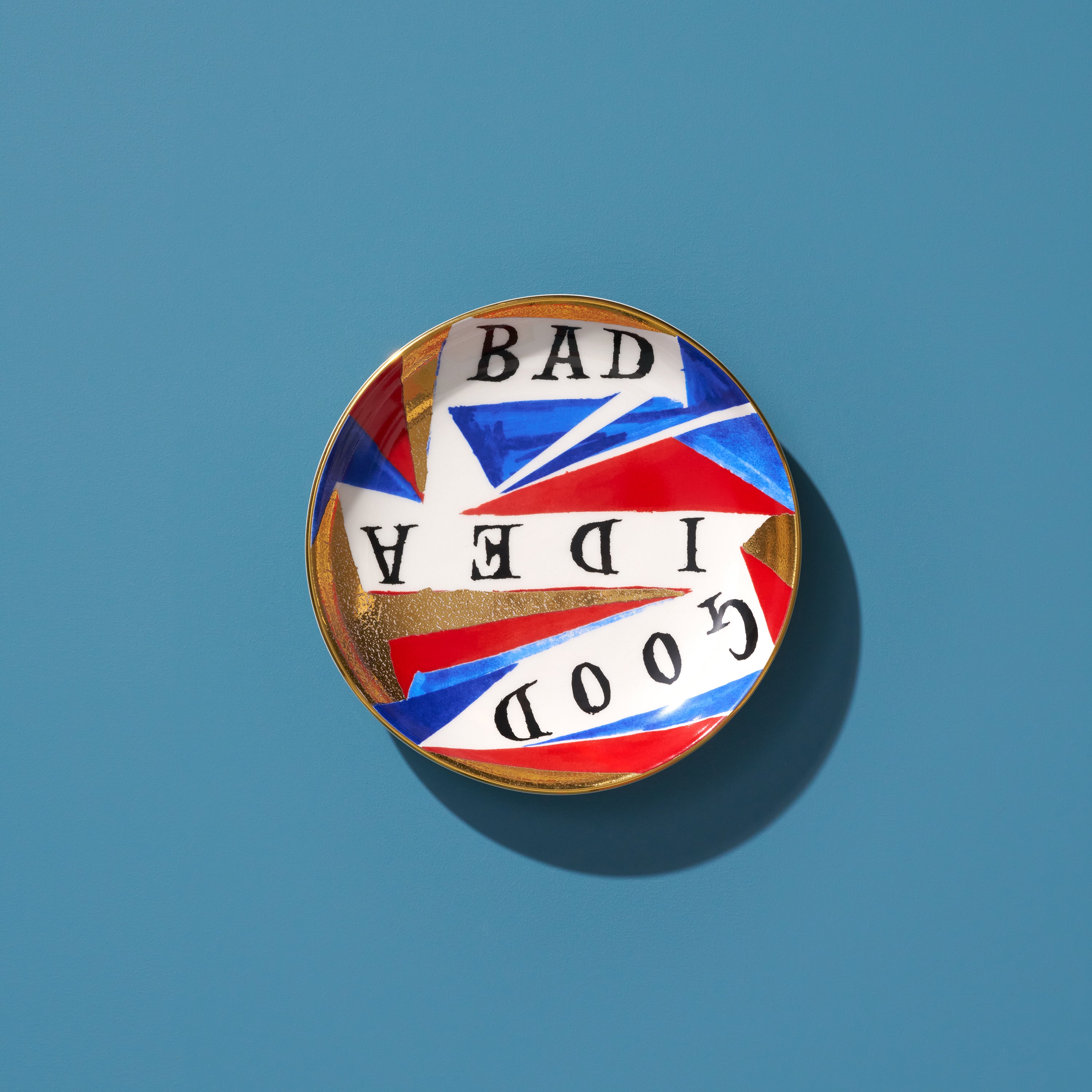 Ruan Hoffmann Good/Bad Idea Plate - Unique Ceramic Dish for Home Decor, Gift Giving & Artistic Display | Perfect for Kitchens, Dining Rooms & Modern Interior Design