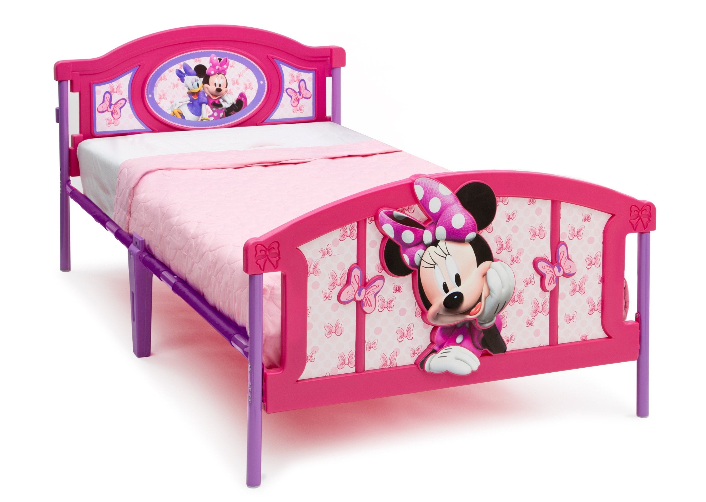 Minnie Mouse 3D Plastic Twin Bed for Kids - Disney Themed Children's Bedroom Furniture for Girls - Perfect for Disney Lovers' Bedroom Decor