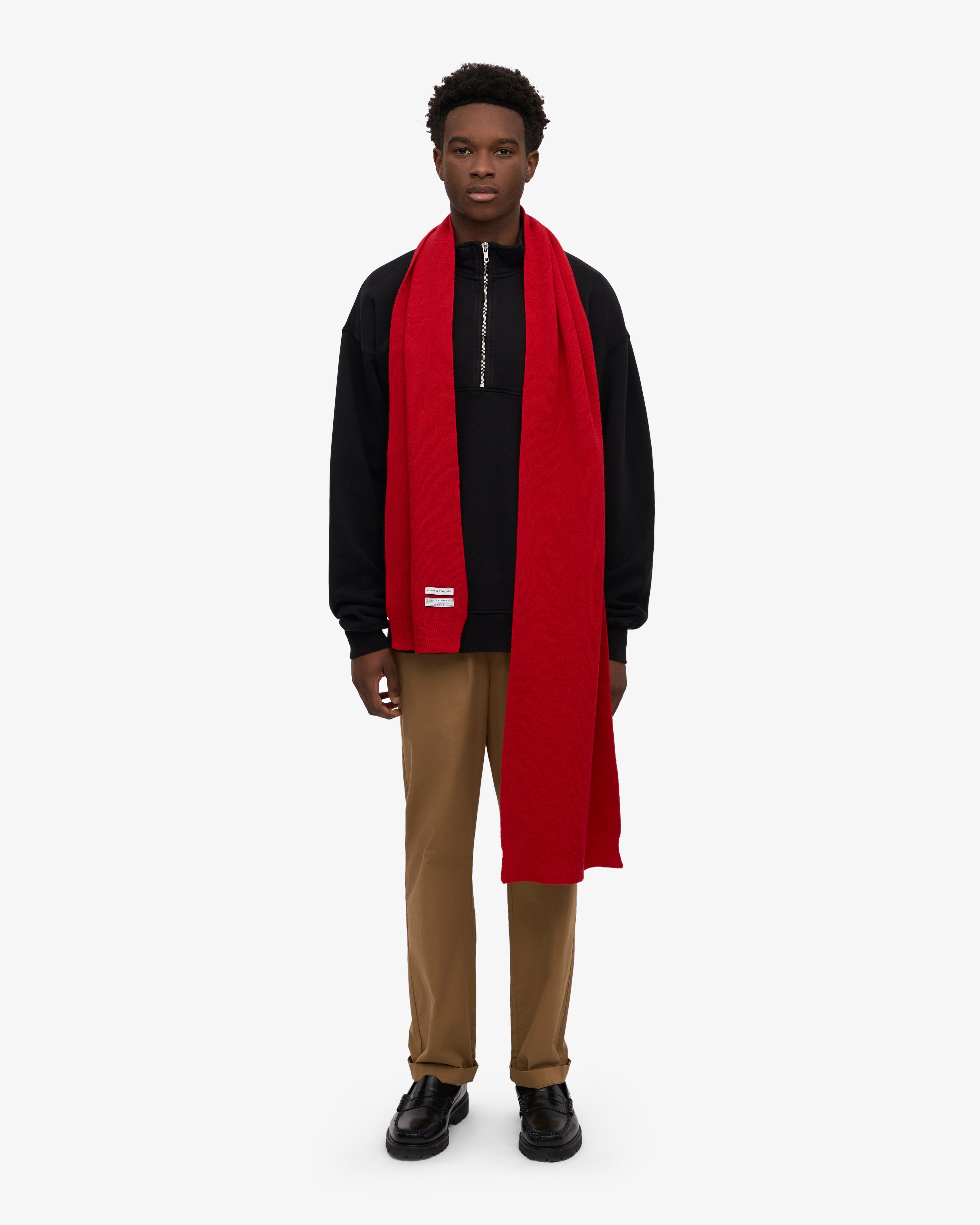 Premium Merino Wool Scarf - Soft & Warm Winter Accessory for Men & Women - Scarlet Red - Perfect for Cold Weather, Outdoor Activities & Fashion