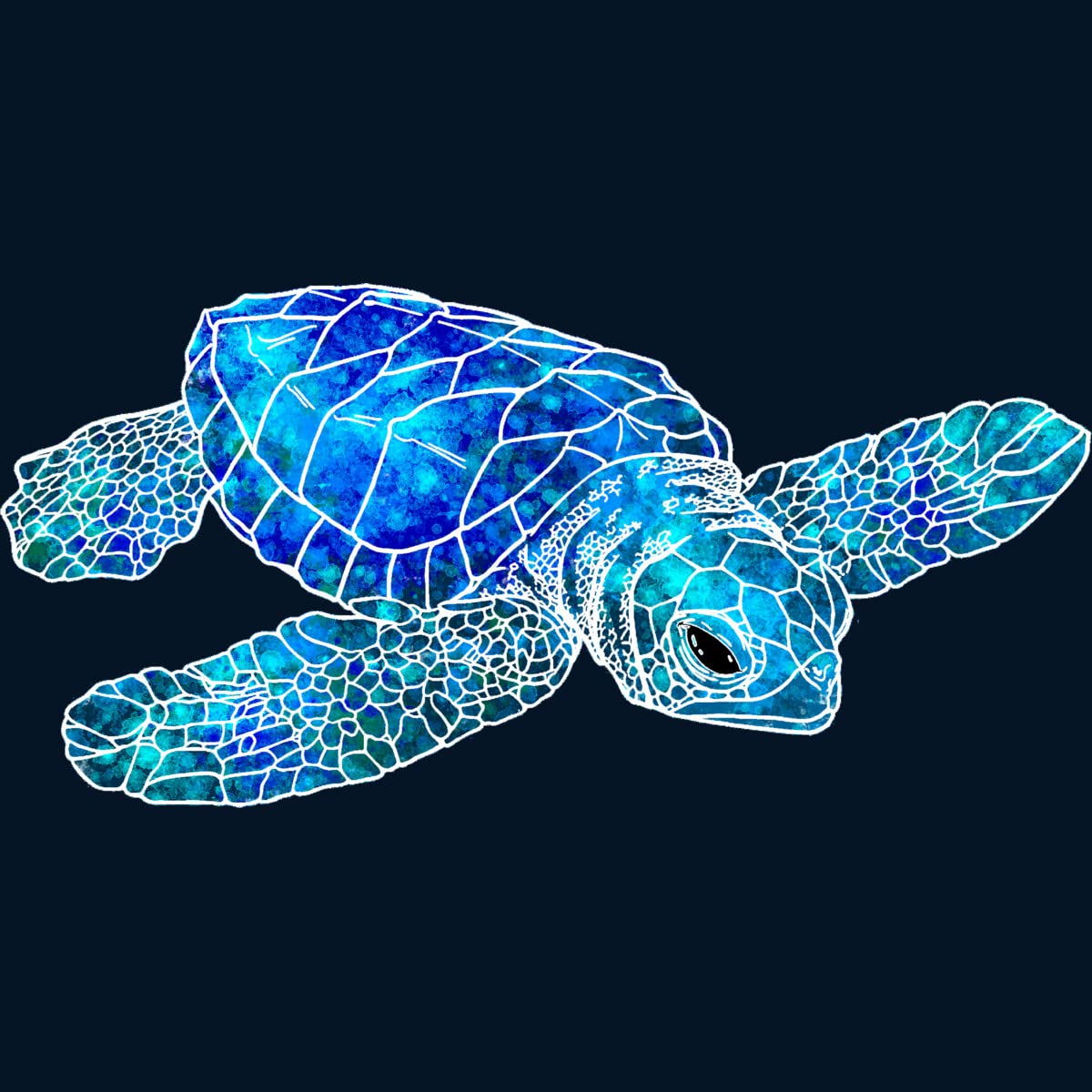 Design By Humans Unisex Watercolor Sea Turtle Pullover Hoodie by Maryedenoa - Soft Cotton Casual Sweatshirt for Men & Women - Perfect for Beach Outings, Streetwear & Cozy Loungewear