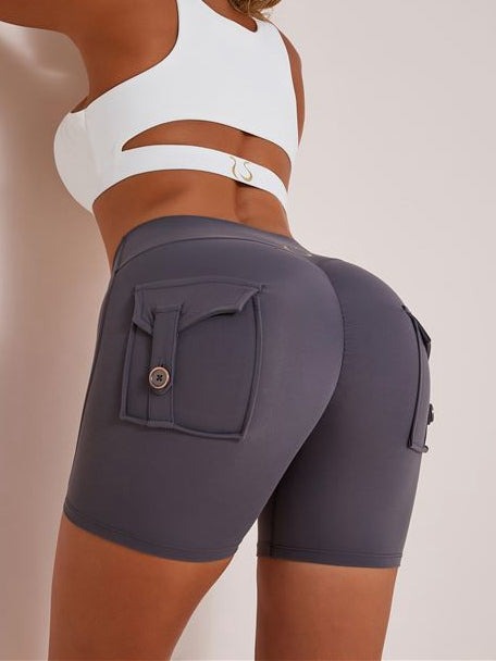 ZASUWA Women's Sexy Cutout Pocket Short Tracksuit Set - Stylish Workout Outfit for Gym, Running & Casual Streetwear Fashion