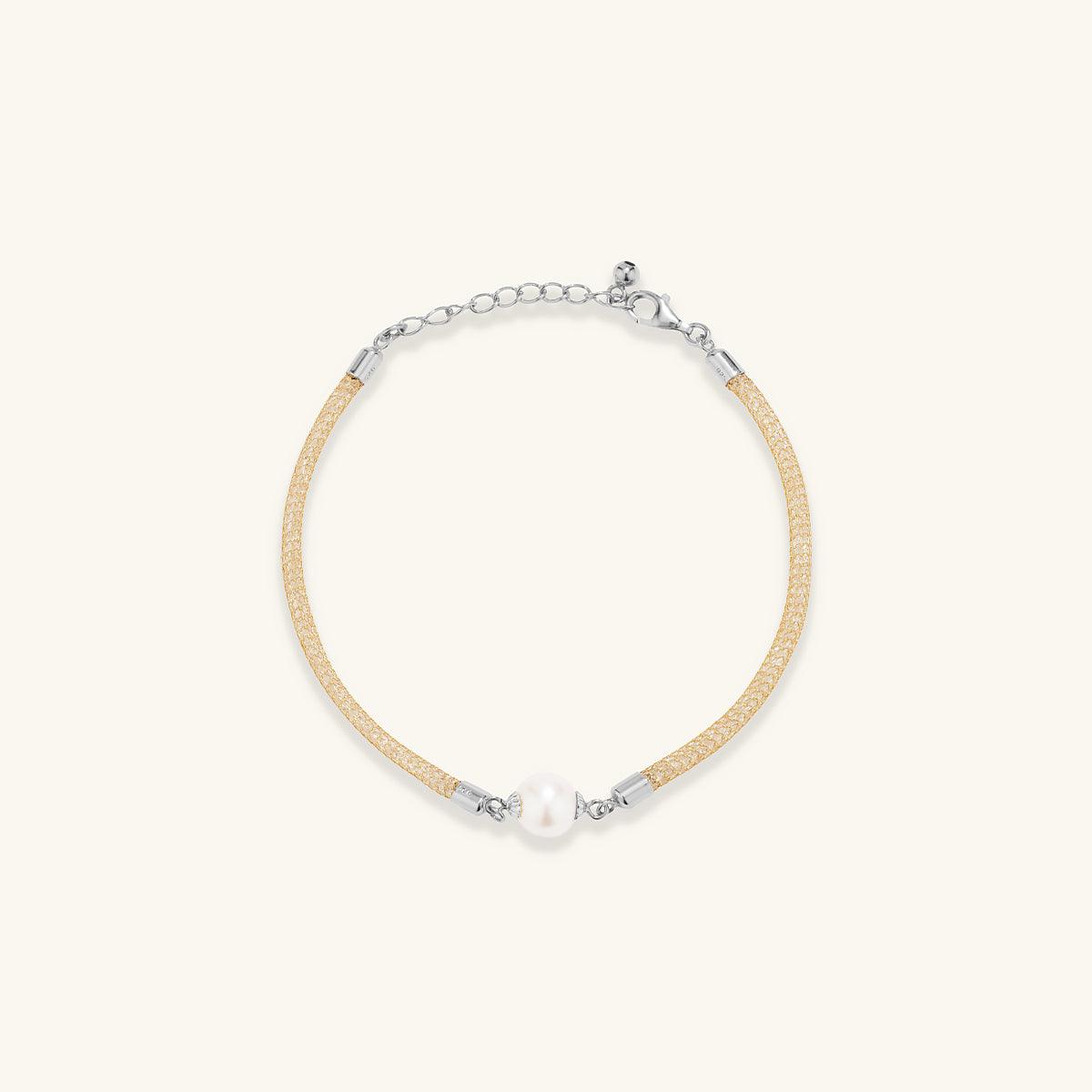 Elegant Pearl Crystal Bracelet for Women - Off White Beaded Jewelry Gift for Wedding, Party & Special Occasions