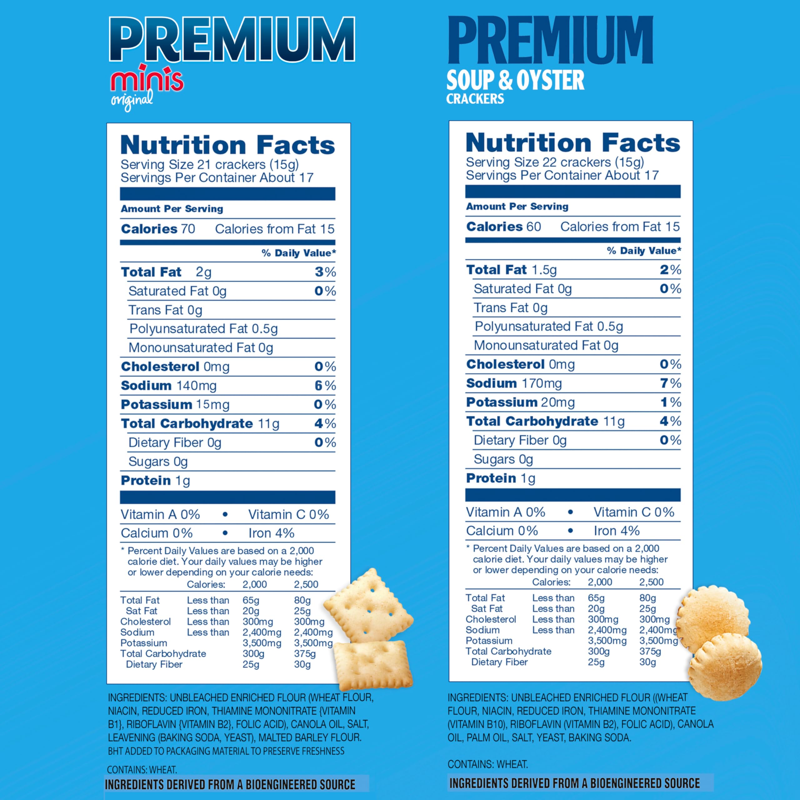 Premium Saltine Crackers Variety Pack - 2 Mini & 2 Soup & Oyster Crackers (4 Packs) | Bulk Snacks for Lunch, Parties & On-the-Go | Perfect with Soup, Cheese & Charcuterie Boards