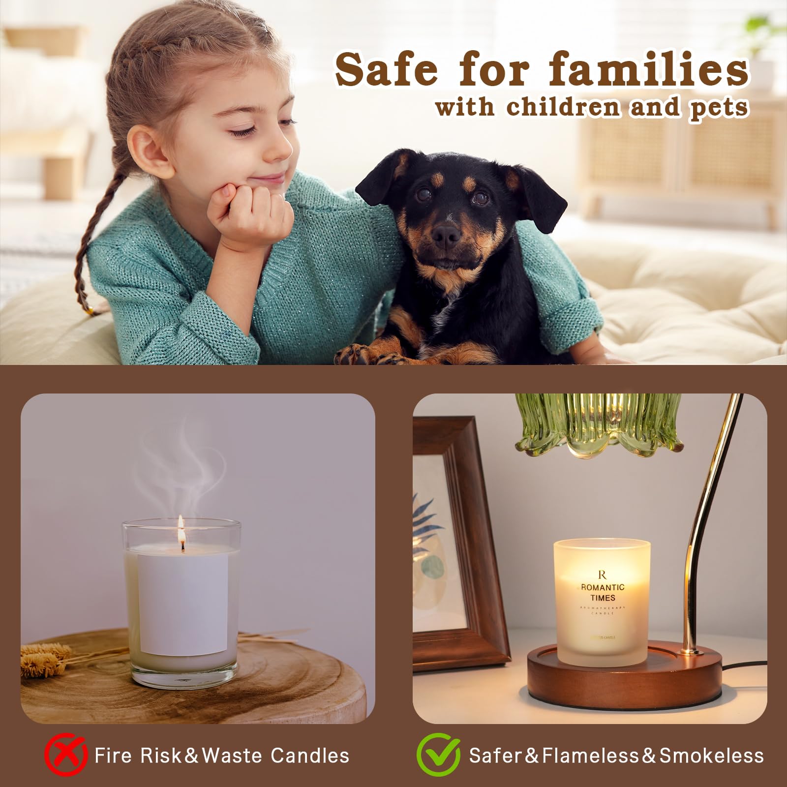 Electric Candle Warmer Lamp with Timer - Glass Aromatic Wax Melter for Home Decor, Birthday Gifts for Women, Mom & Friends - Perfect for Relaxation, Romantic Dinners & Spa Nights