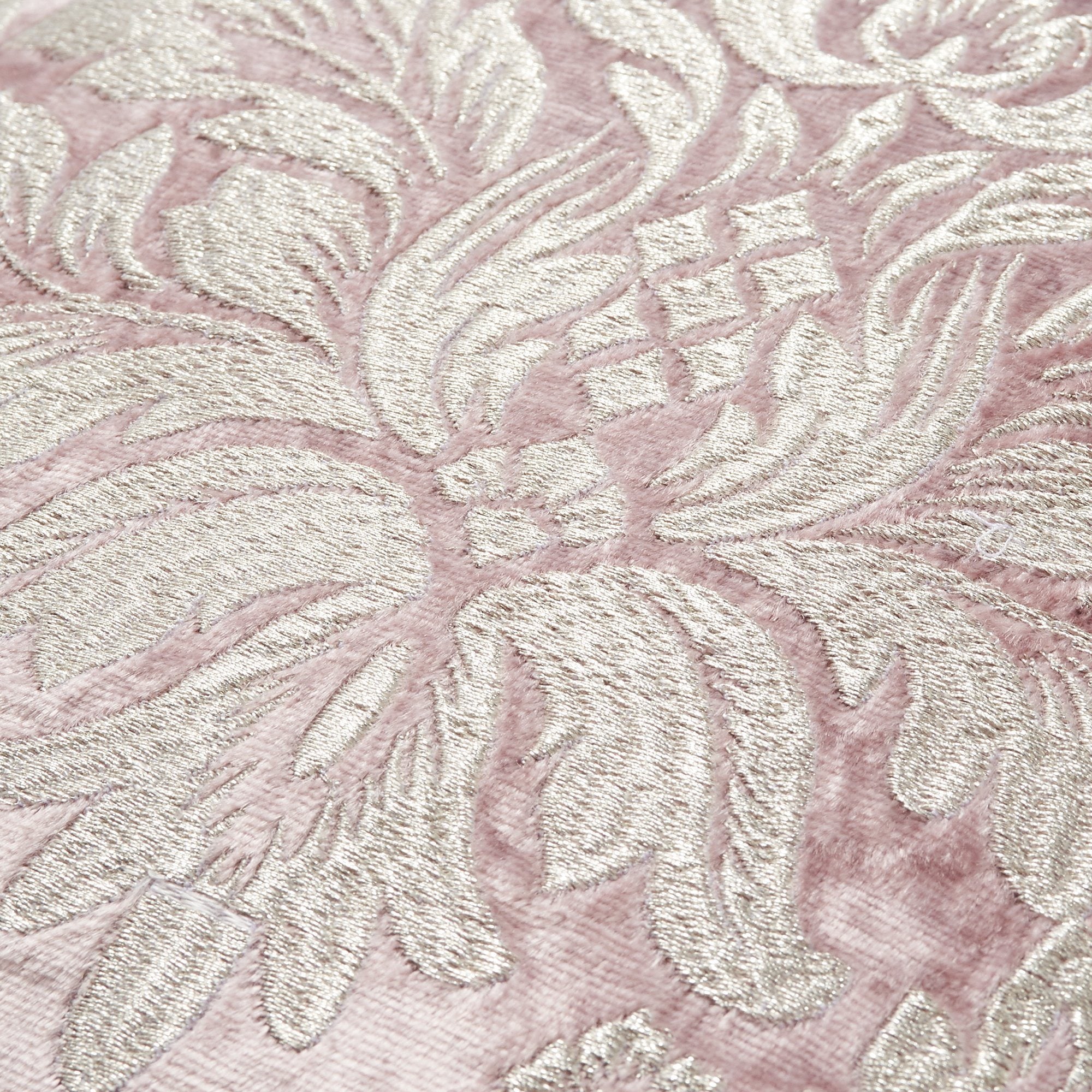Charlesen Light Pink & Silver Cushion Cover - Soft Decorative Pillow Case for Sofa, Bed, Living Room