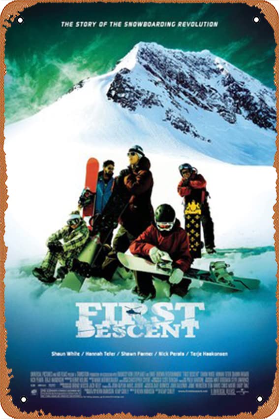 Vintage First Descent Movie Poster Metal Tin Sign - 12x8 Inch Retro Wall Art for Home, Bar & Coffee Shop Decor - Perfect for Man Cave, Office & Themed Room Display