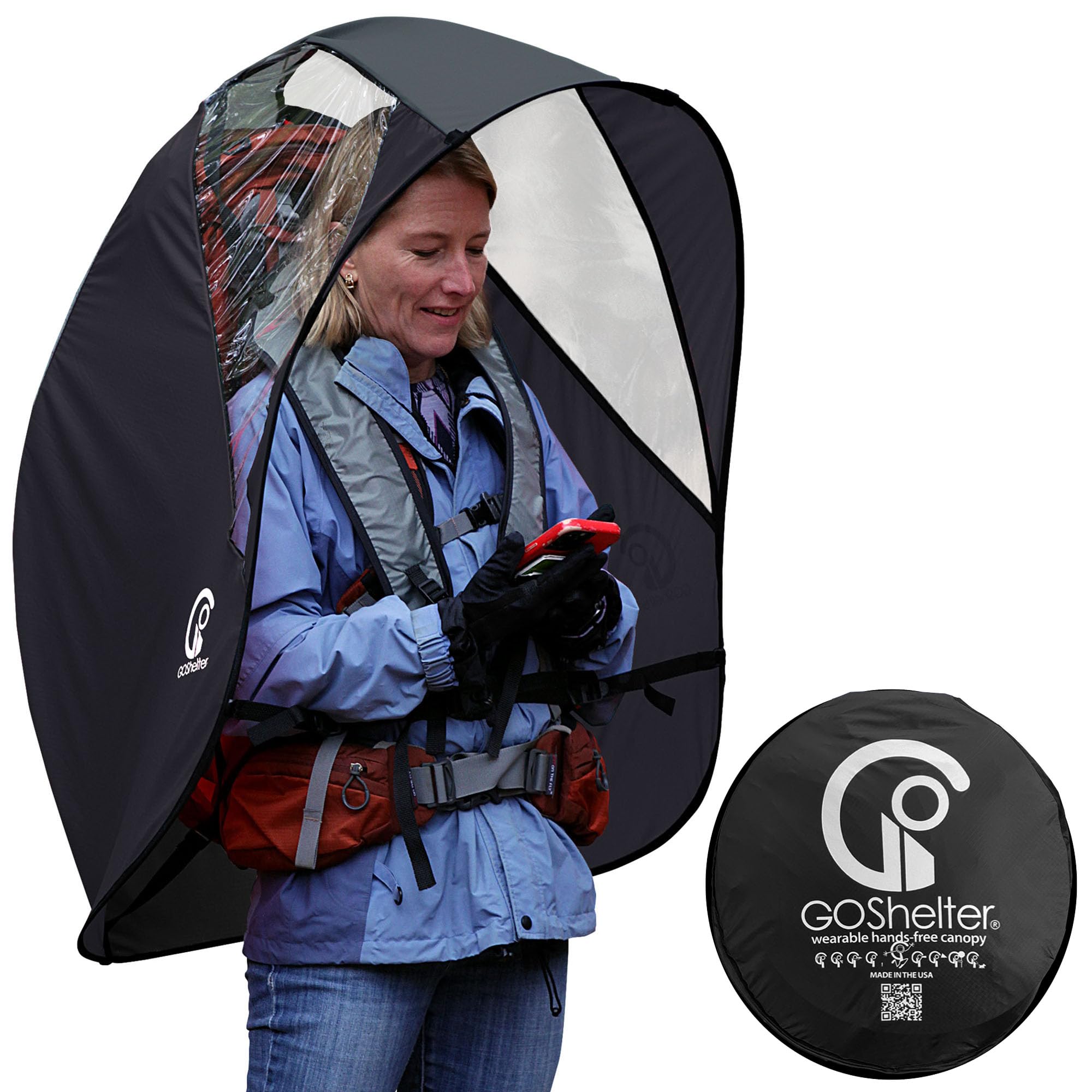 Hands Free Wearable Umbrella for Adults - Portable Shade Canopy Backpack with Adjustable Straps | Perfect for Outdoor Activities, Hiking, Festivals & Beach Days | Made in USA