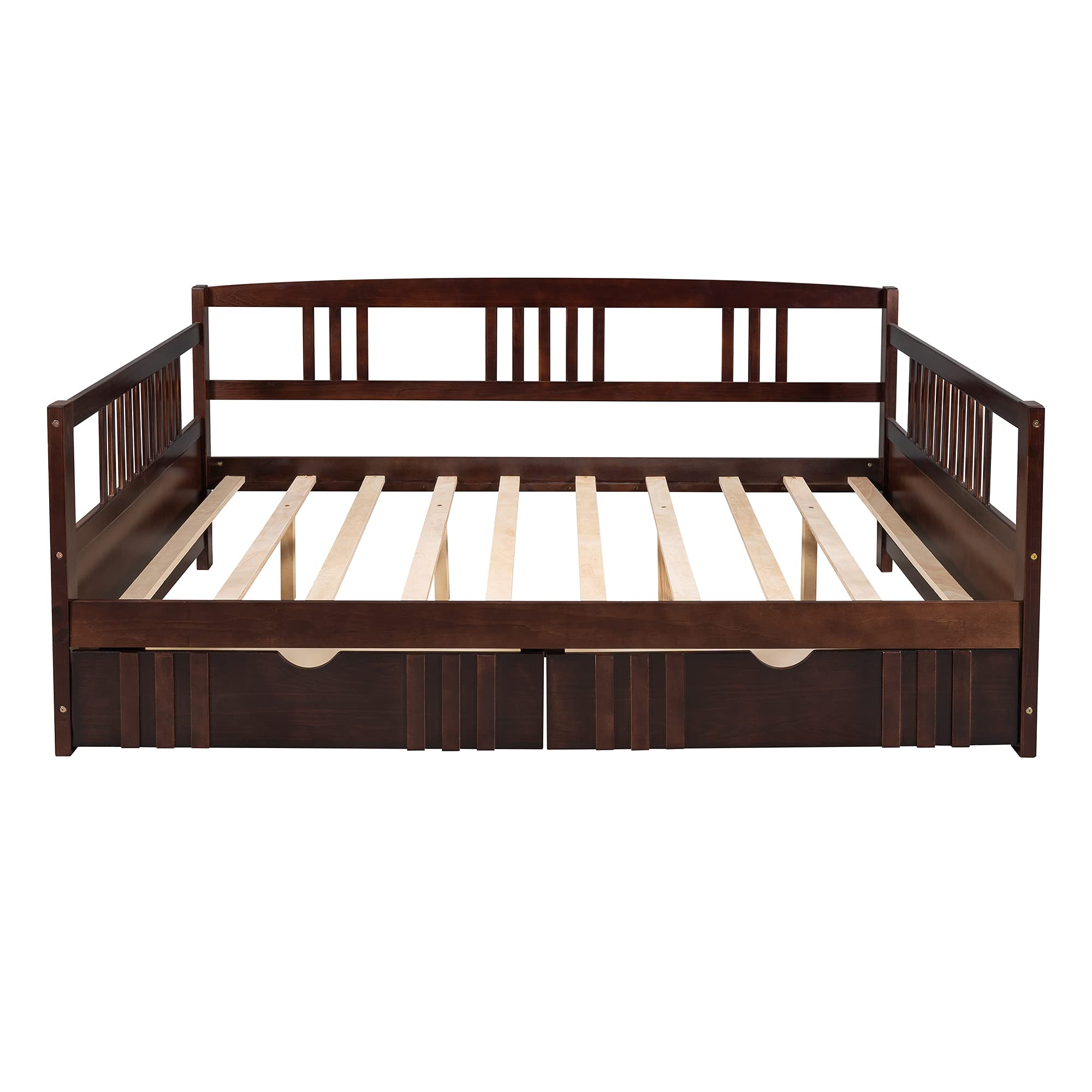 Merax Solid Wood Daybed Frame - Sturdy Dual Use Sofa Bed for Living Room & Bedroom, No Box Spring Needed - Perfect for Guest Rooms, Small Spaces & Lounging