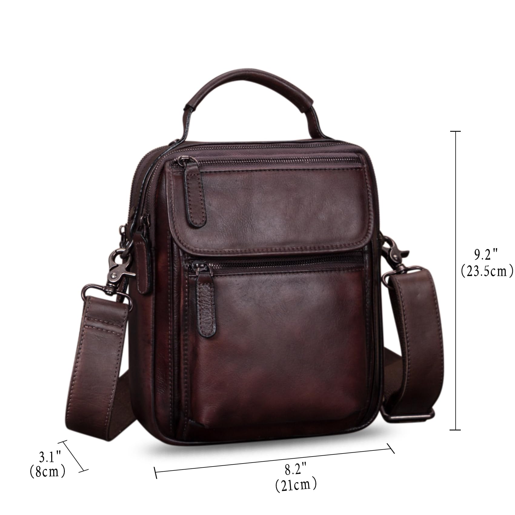 IVTG Genuine Leather Messenger Bag for Men - Durable Crossbody Shoulder Bag, Business Satchel & Work Purse - Perfect for Office, Commuting & Travel Accessories