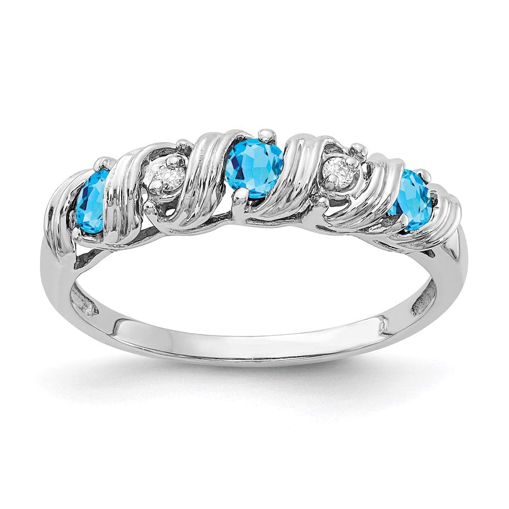 14K White Gold AA Natural Diamond Ring Y4719BT/AA - Elegant Wedding Band, Anniversary Gift for Her, Perfect for Engagement & Special Occasions