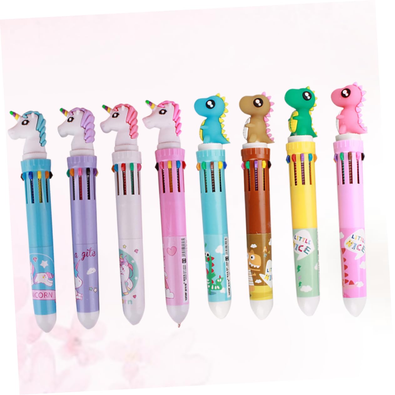 DIYEAH 8pcs 10 Student Ballpoint Pens for School, Office & Homework Writing - Smooth Korean Style Ink Pens for Exams, Note Taking & Gift Supplies