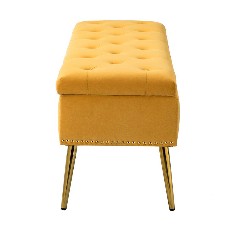 Lenore Upholstered Storage Bench with Cushion Seat - Modern Upholstered Ottoman for Bedroom, Living Room & Entryway - Multi-Functional Storage Furniture for Home Organization