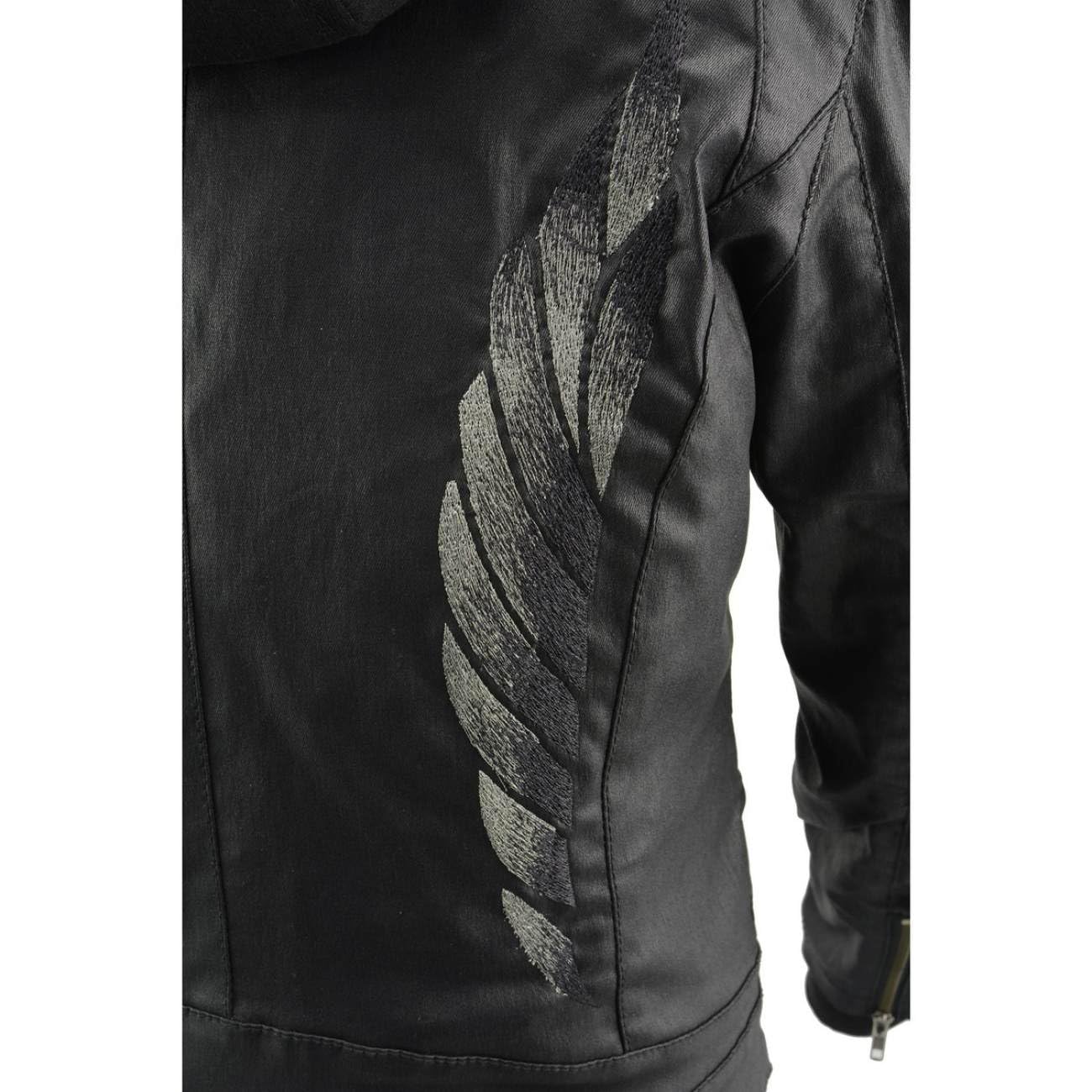 Milwaukee Leather MPL2745 Women's Black Zipper Front Jacket with Removable Hood & Full Sleeves | Stylish Motorcycle Riding Jacket for Women | Perfect for Biking, Outdoor Adventures & Casual Wear