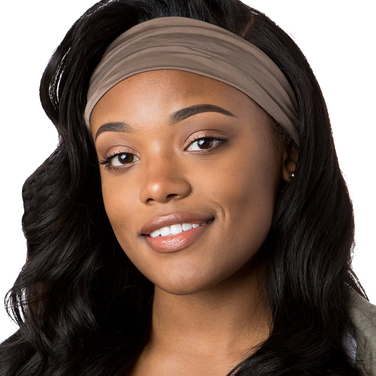 Hipsy Adjustable & Stretchy Lace Xflex Wide Headbands for Women, Girls & Teens - 3 Pack (Ivory, Navy, Taupe) - Perfect for Sports, Workouts, Yoga, and Everyday Fashion Accessories