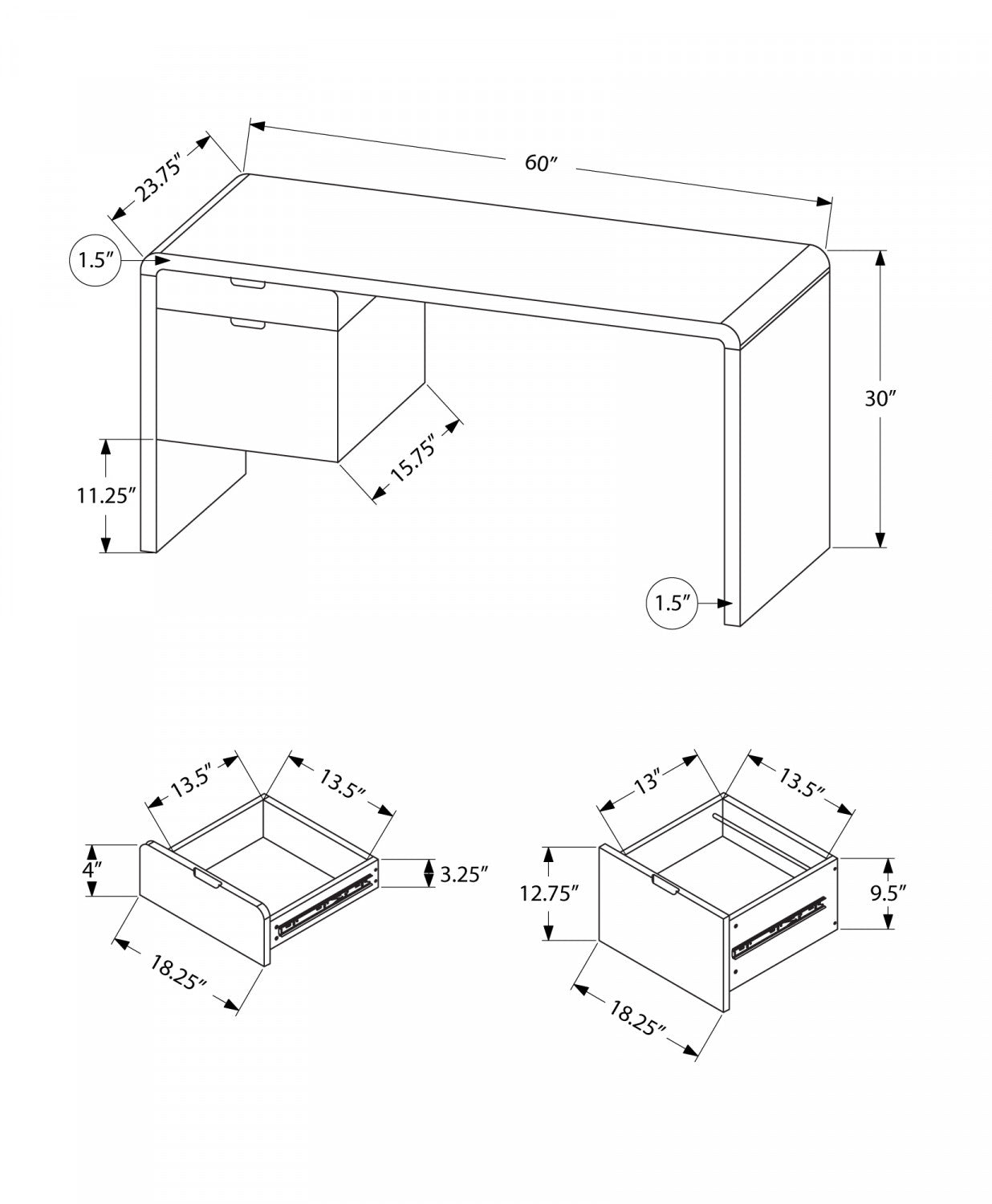 Modern White Office Desk - Ergonomic Study Desk for Home & Office Workspace - Perfect for Remote Work, Gaming & Study
