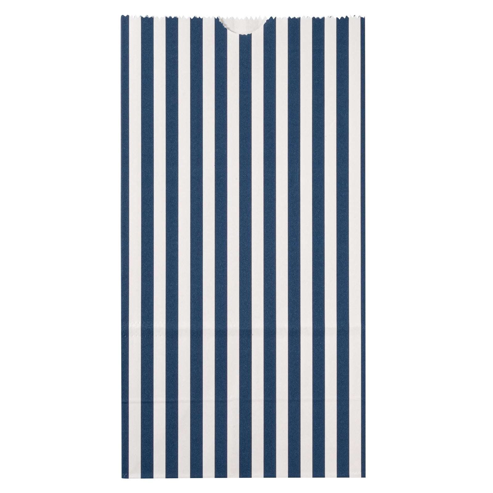 Blue and White Striped Paper Bags - 4 lb Capacity, 5 x 3.25 x 9.5 Inches - Pack of 100 - Perfect for Gift Wrapping, Party Favors, and Retail Packaging
