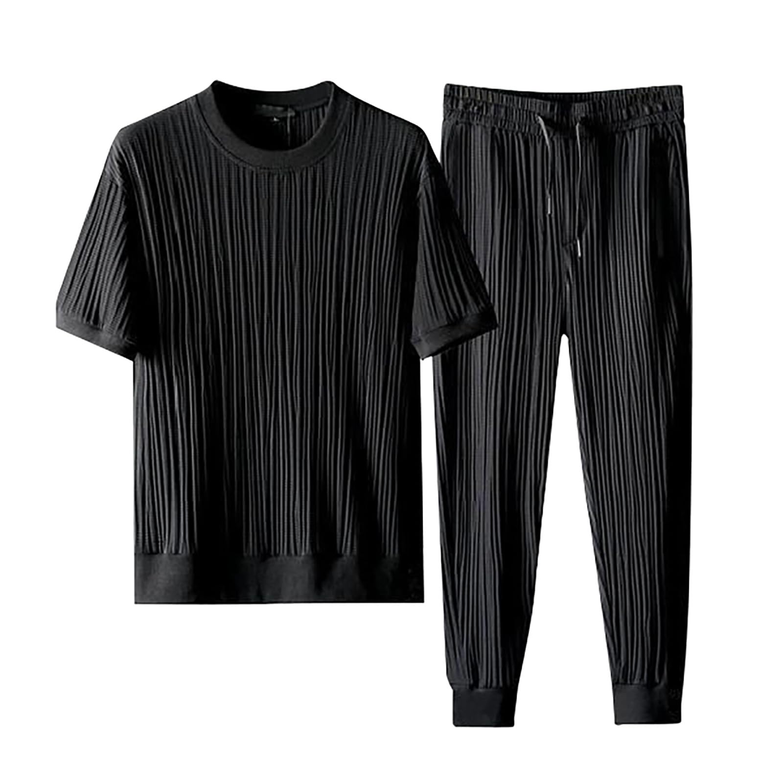 TUQIDEWU Men's Summer Ice Silk Tracksuit Set - Short Sleeve Jacket & Shorts for Gym, Running & Activewear | Breathable Comfort Prom Tuxedo Suit for Casual Wear & Sports