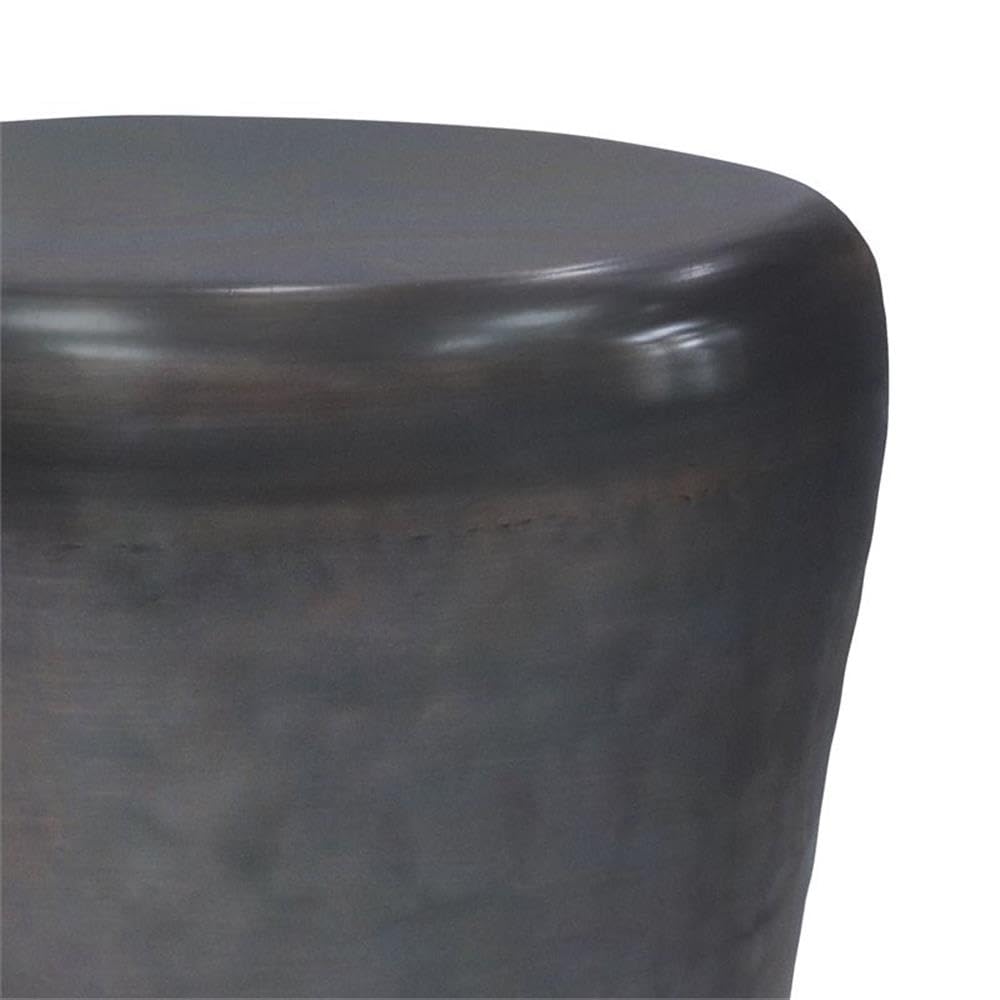 Small Boho Round End Table - Modern Accent Nightstand for Living Room, Bedroom & Office - Space-Saving Metal Side Table with Rustic Design - Perfect for Small Spaces, Sofa Sides & Narrow Areas - Dark Gray Home Decor