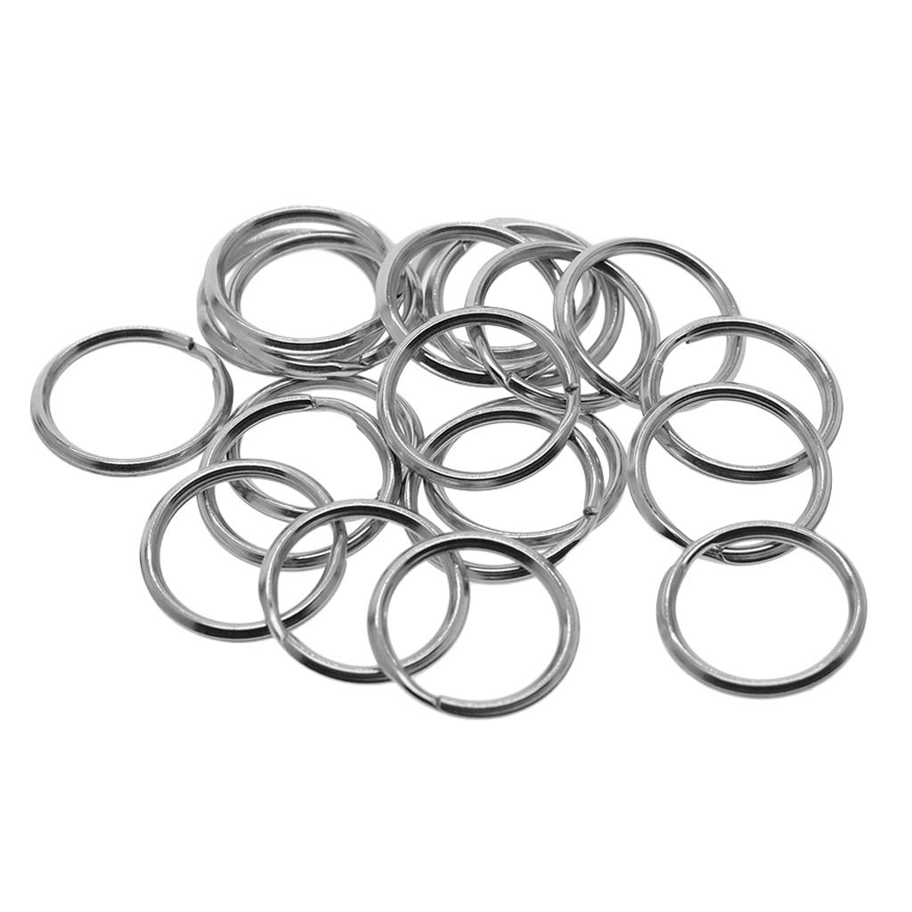 40pcs Stainless Steel Split Rings 20mm - Fishing & Key Chain Connectors for DIY Crafts