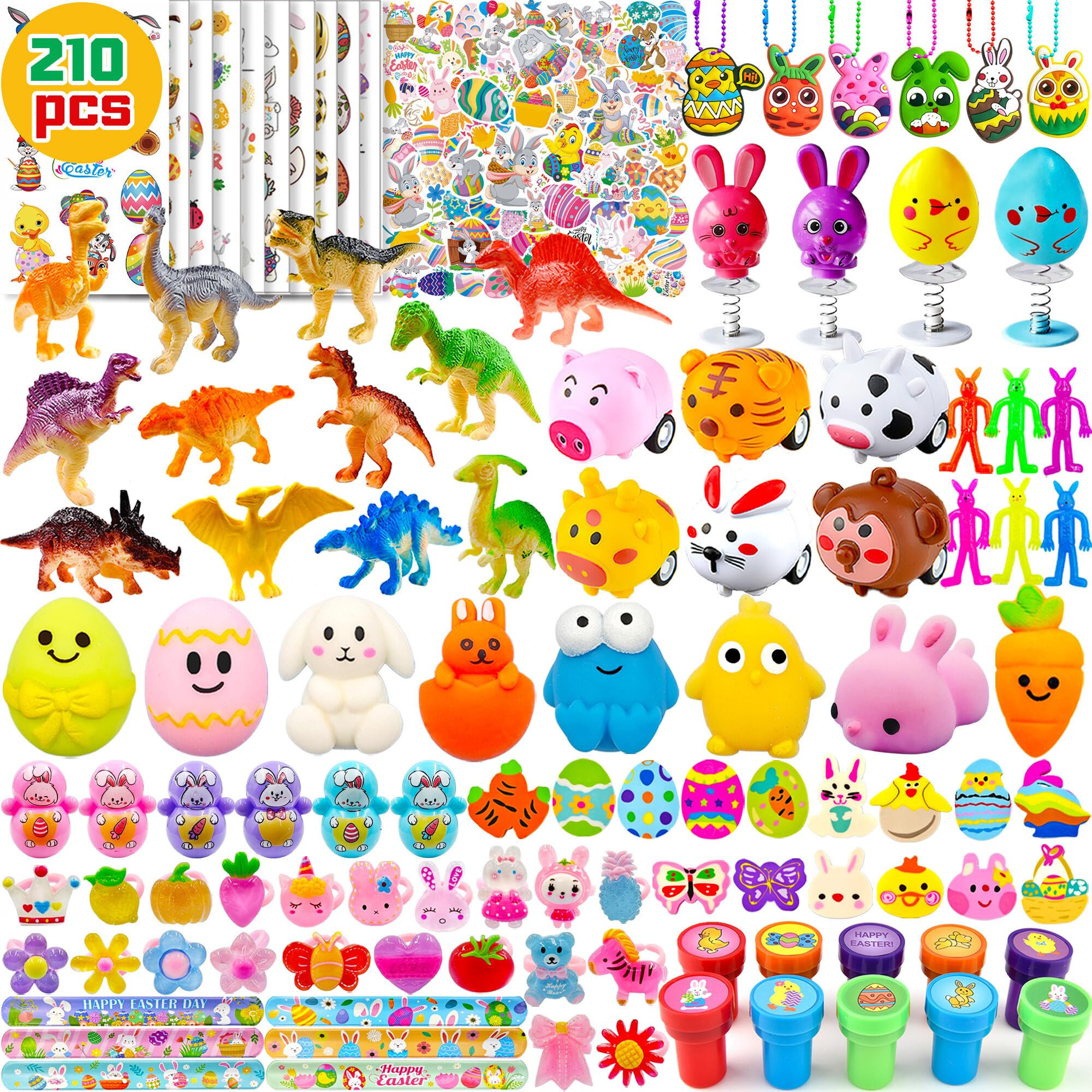 208pcs Easter Egg Fillers for Kids - Colorful Plastic Easter Basket Stuffers & Egg Hunt Toys for Boys & Girls - Perfect for Easter Party Supplies, Toddler Gifts & Easter Egg Hunt Games (Indoor/Outdoor Use)