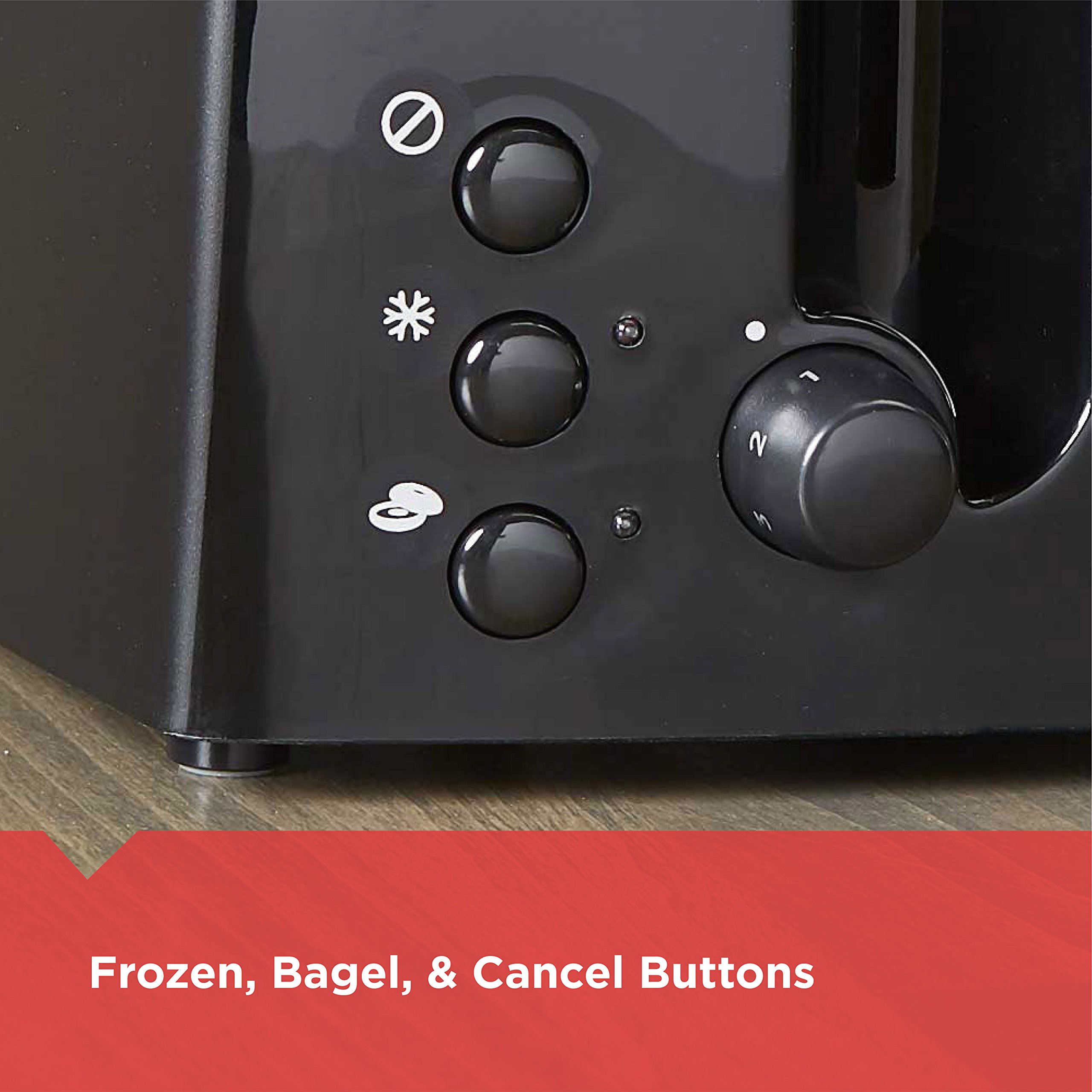BLACK+DECKER TR1410BD 4-Slice Extra-Wide Toaster with 7 Shade Settings & Removable Crumb Tray - Gloss Black Finish for Perfect Breakfast Toast, Bagels & Pastries