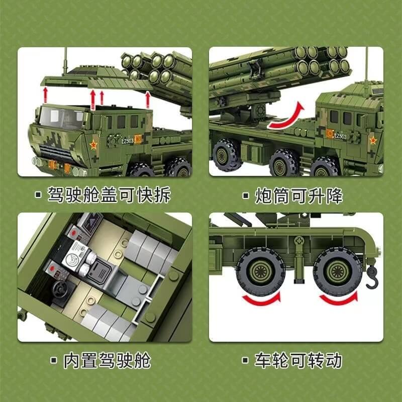 PANLOS 639002 Guardian 2 Large Caliber Rocket Launcher Toy - Military Building Blocks for Collectors & Display - Perfect for War Game Scenes & Model Showcases