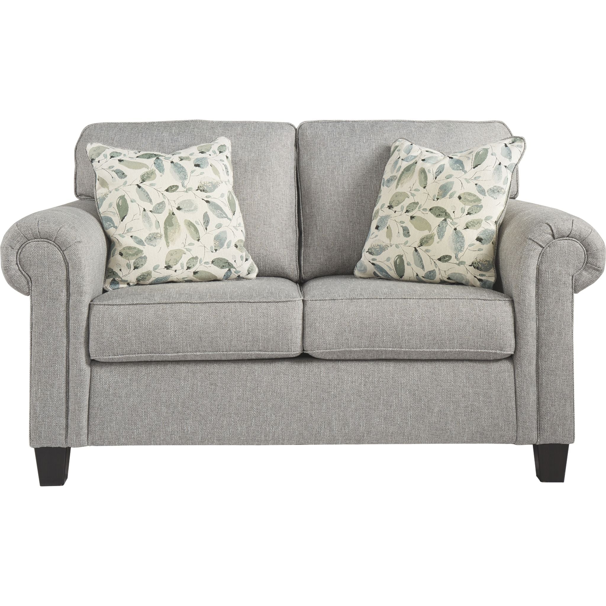 Alandari Gray Loveseat Sofa - Modern Small Couch for Living Room, Apartment & Office - Comfortable Two-Seater with Soft Fabric
