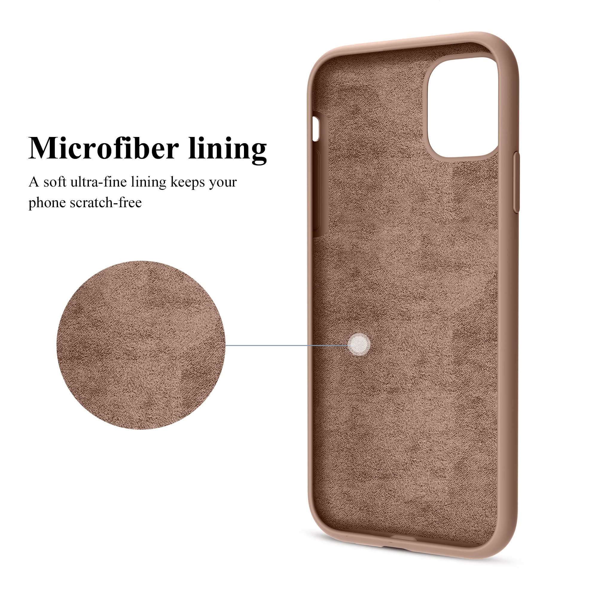OTOFLY Ultra Slim Liquid Silicone Case for iPhone 11 - Shockproof & Anti-Scratch Full Body Protection Cover (Light Brown) | Perfect for Daily Use, Travel & Outdoor Activities